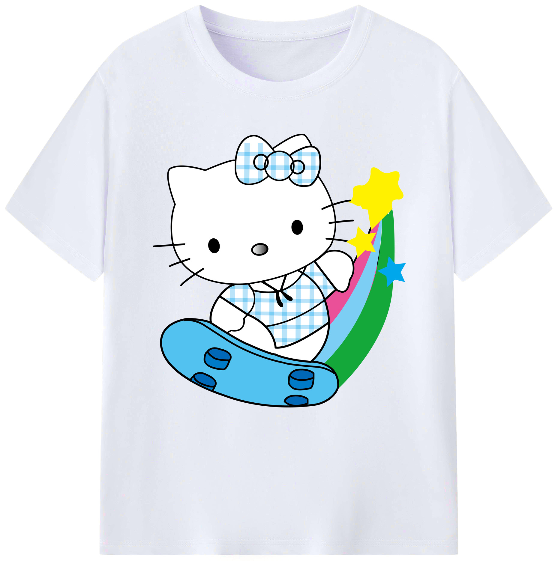 （画像用） Hello Kitty ハローキティ レディースカジュアルプリントTシャツ（綿100％）