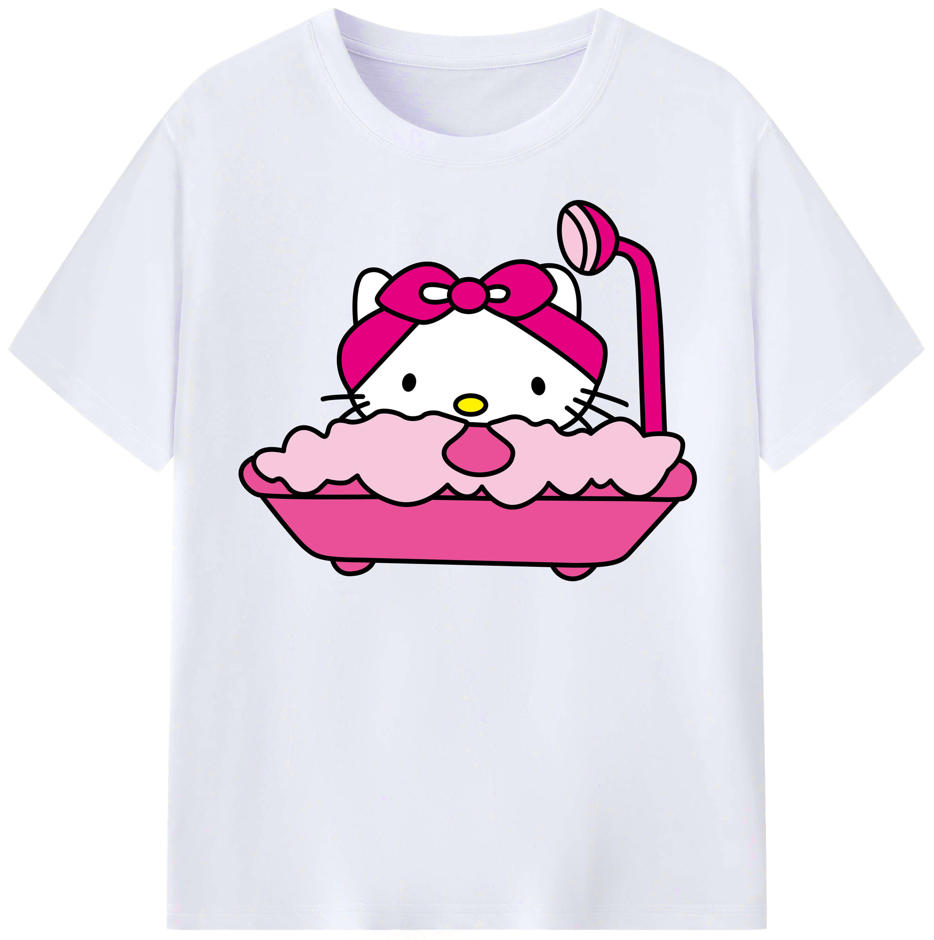 （画像用） Hello Kitty ハローキティ レディースカジュアルプリントTシャツ（綿100％）