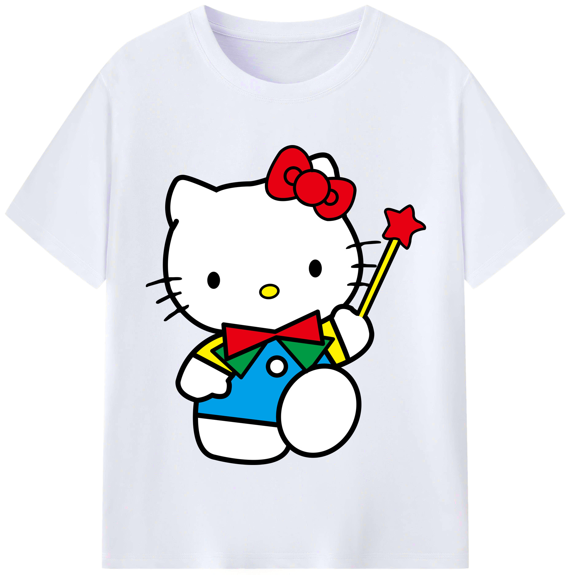 （画像用） Hello Kitty ハローキティ レディースカジュアルプリントTシャツ（綿100％）