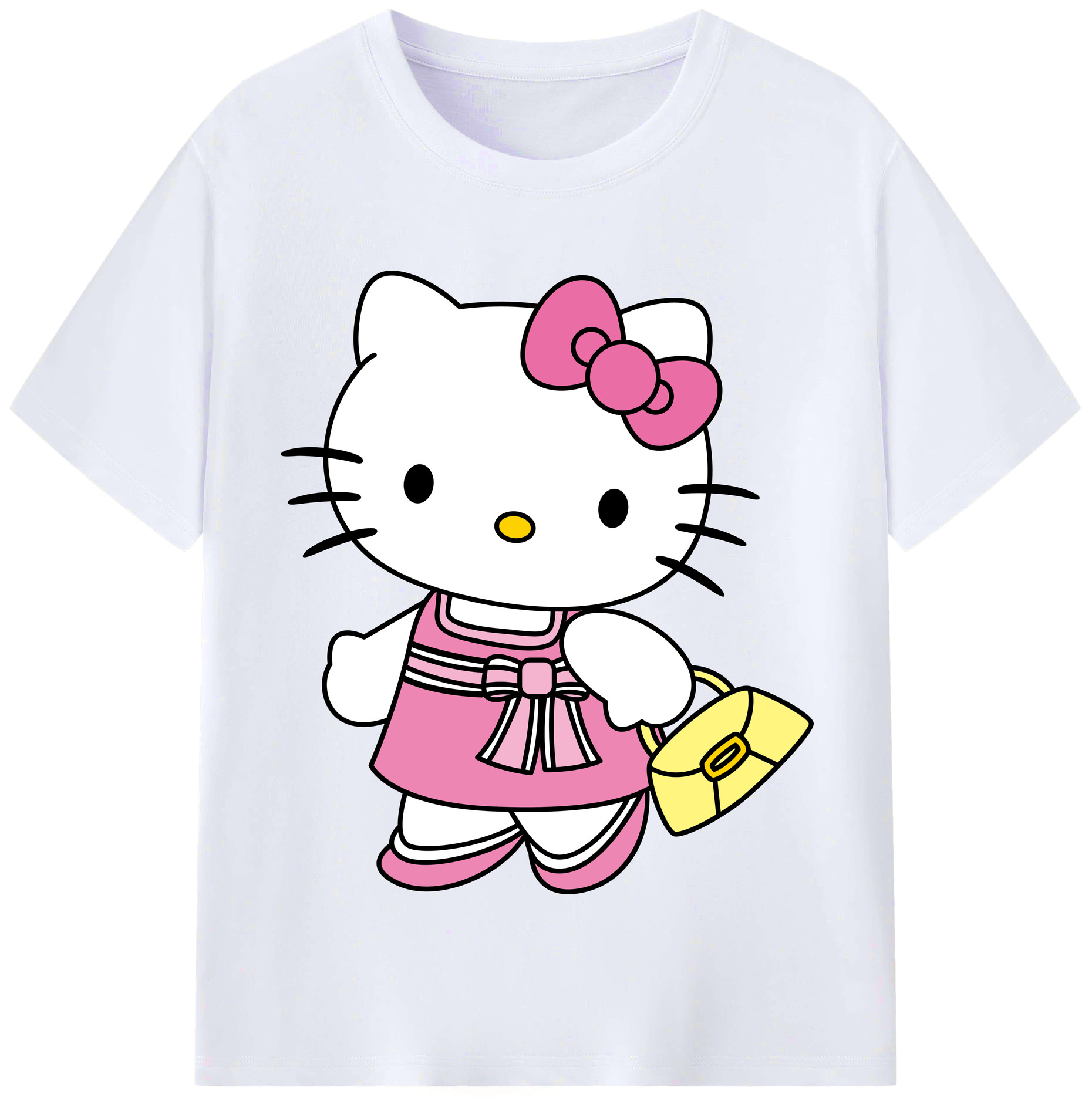 （画像用） Hello Kitty ハローキティ レディースカジュアルプリントTシャツ（綿100％）