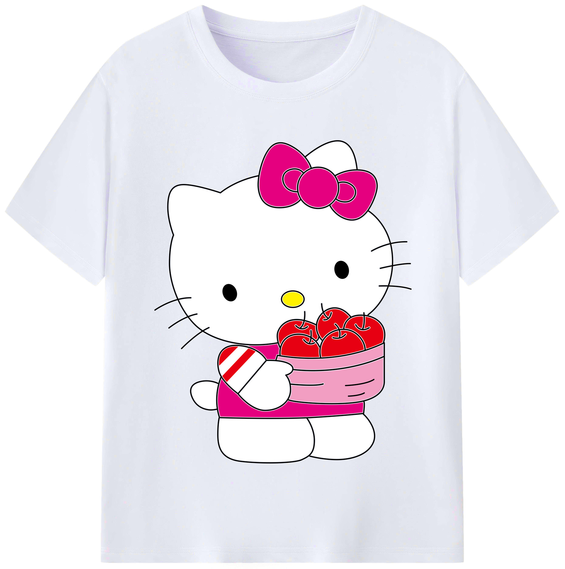 （画像用） Hello Kitty ハローキティ レディースカジュアルプリントTシャツ（綿100％）