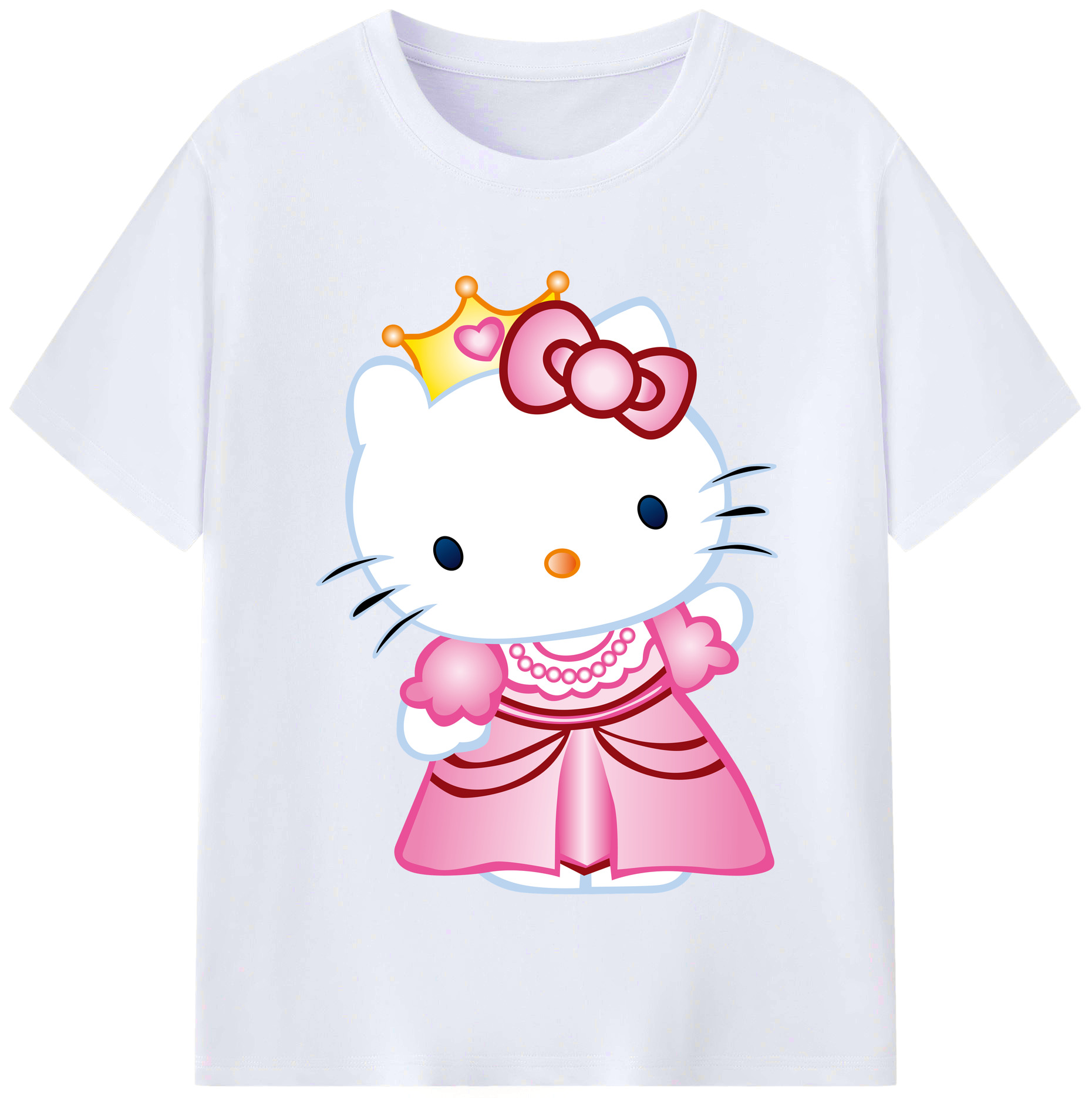 （画像用） Hello Kitty ハローキティ レディースカジュアルプリントTシャツ（綿100％）