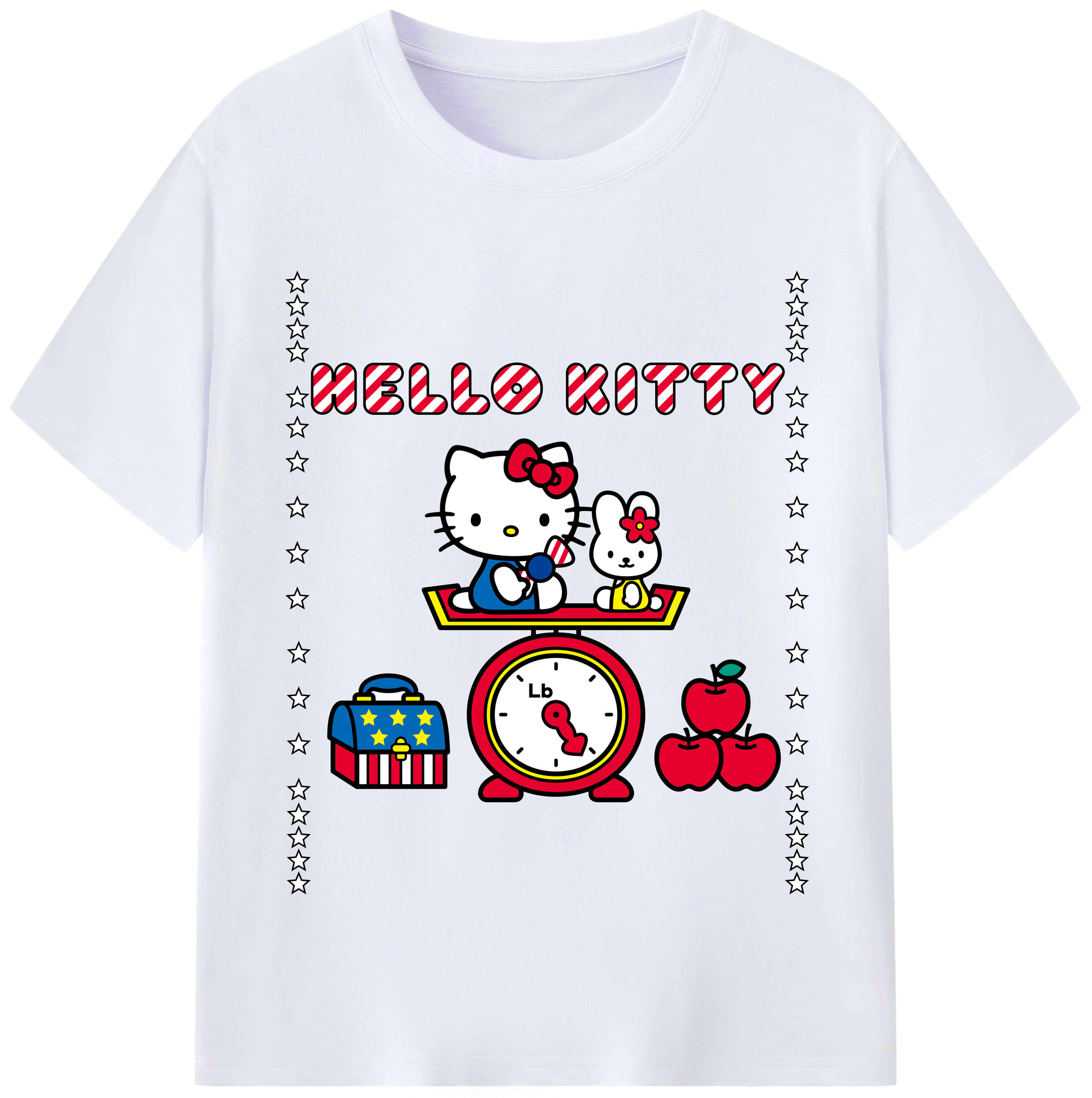 （画像用） Hello Kitty ハローキティ レディースカジュアルプリントTシャツ（綿100％）