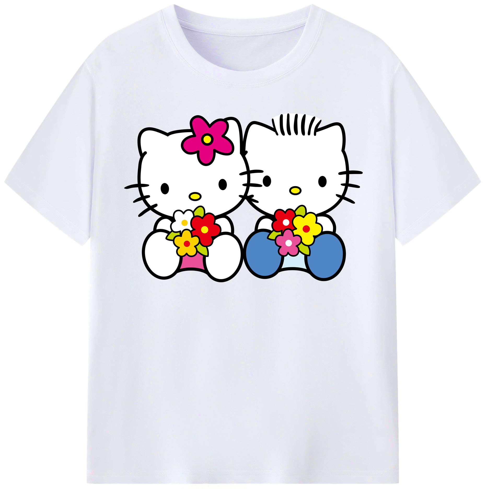 （画像用） Hello Kitty ハローキティ レディースカジュアルプリントTシャツ（綿100％）