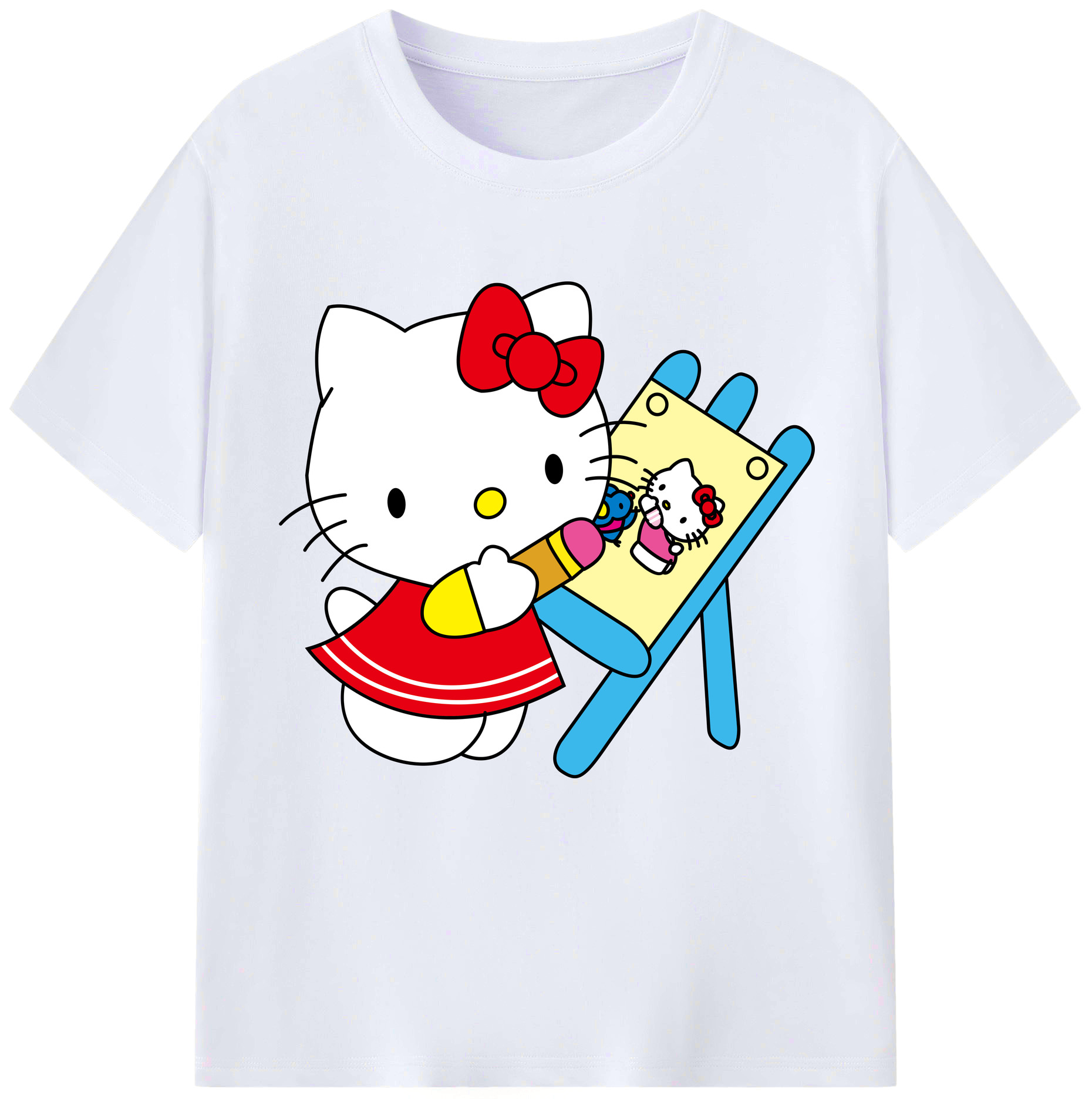 （画像用） Hello Kitty ハローキティ レディースカジュアルプリントTシャツ（綿100％）