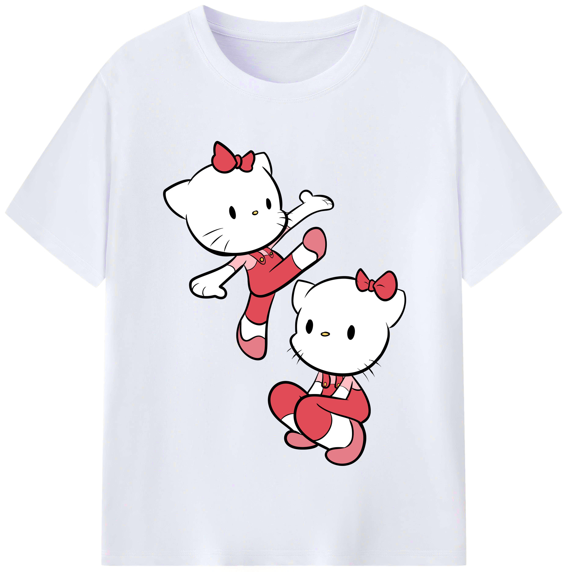 （画像用） Hello Kitty ハローキティ レディースカジュアルプリントTシャツ（綿100％）