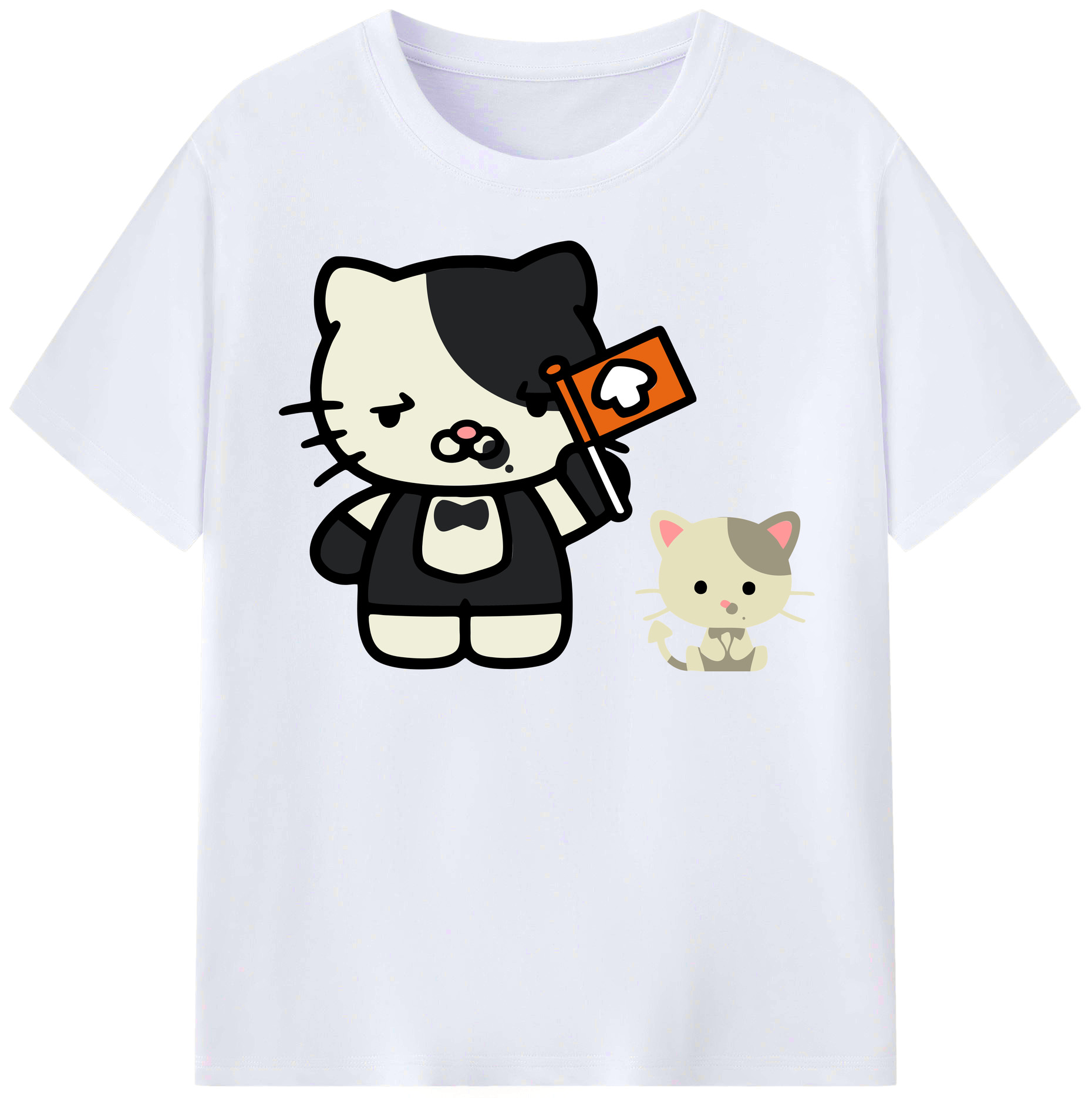 （画像用） Hello Kitty ハローキティ レディースカジュアルプリントTシャツ（綿100％）