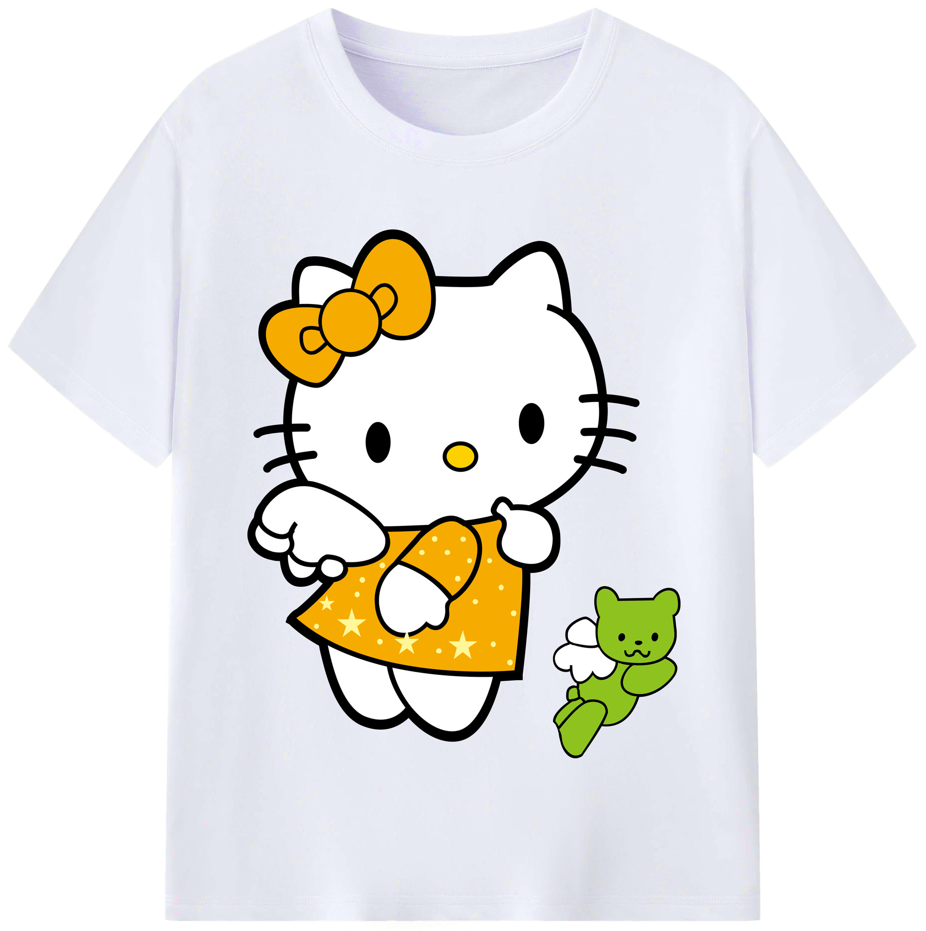 （画像用） Hello Kitty ハローキティ レディースカジュアルプリントTシャツ（綿100％）
