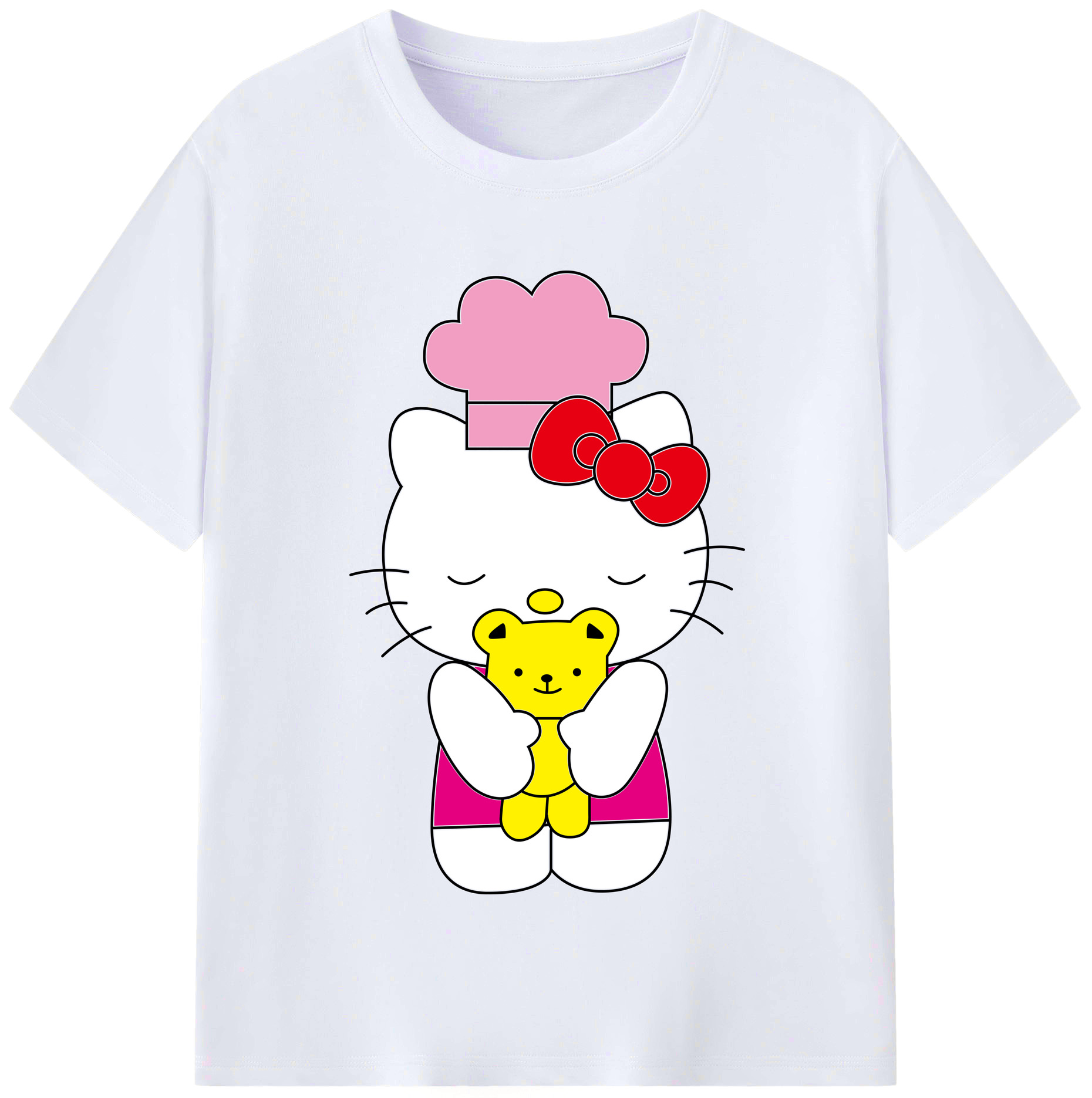 （画像用） Hello Kitty ハローキティ レディースカジュアルプリントTシャツ（綿100％）