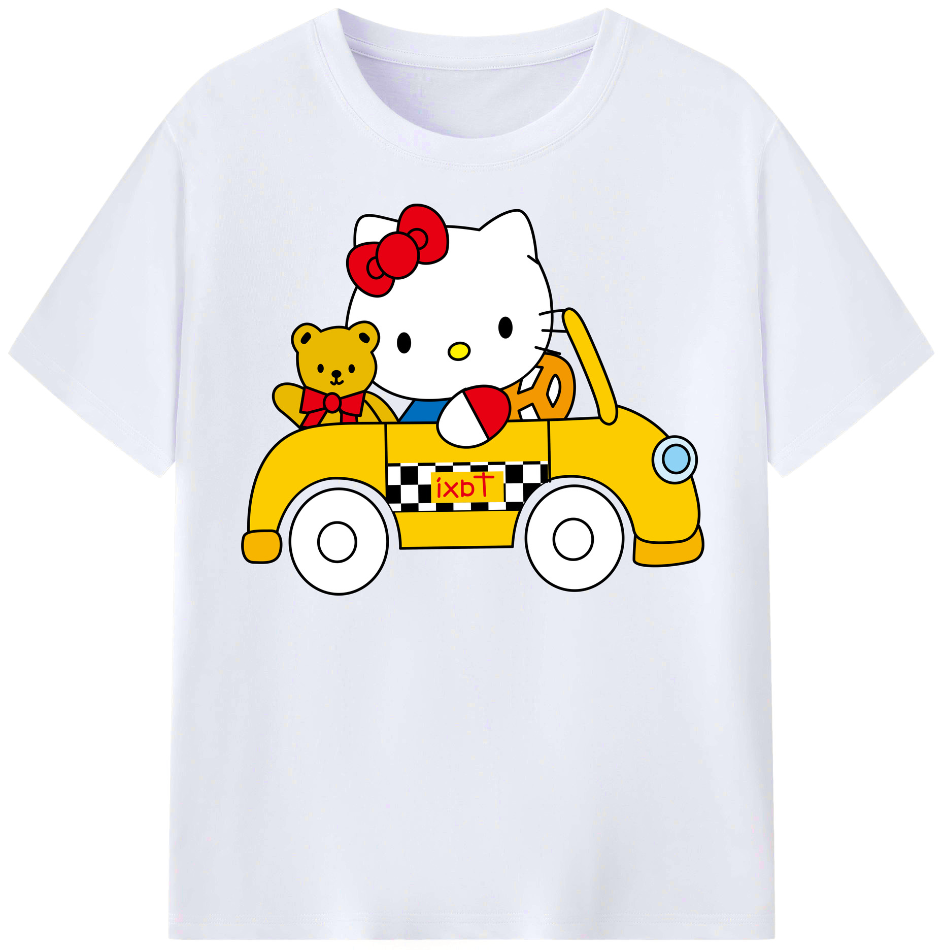 （画像用） Hello Kitty ハローキティ レディースカジュアルプリントTシャツ（綿100％）