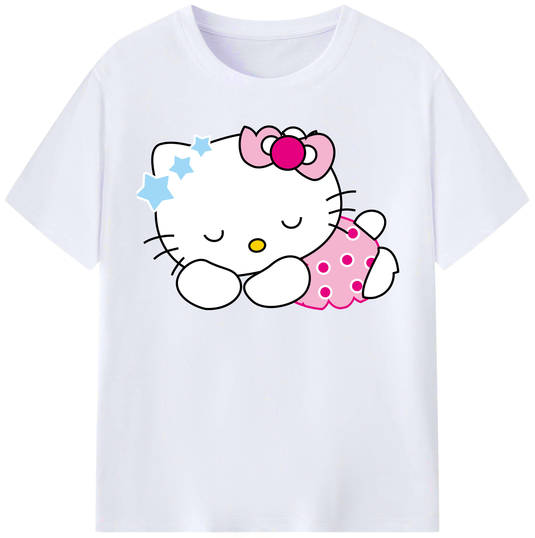 （画像用） Hello Kitty ハローキティ レディースカジュアルプリントTシャツ（綿100％）