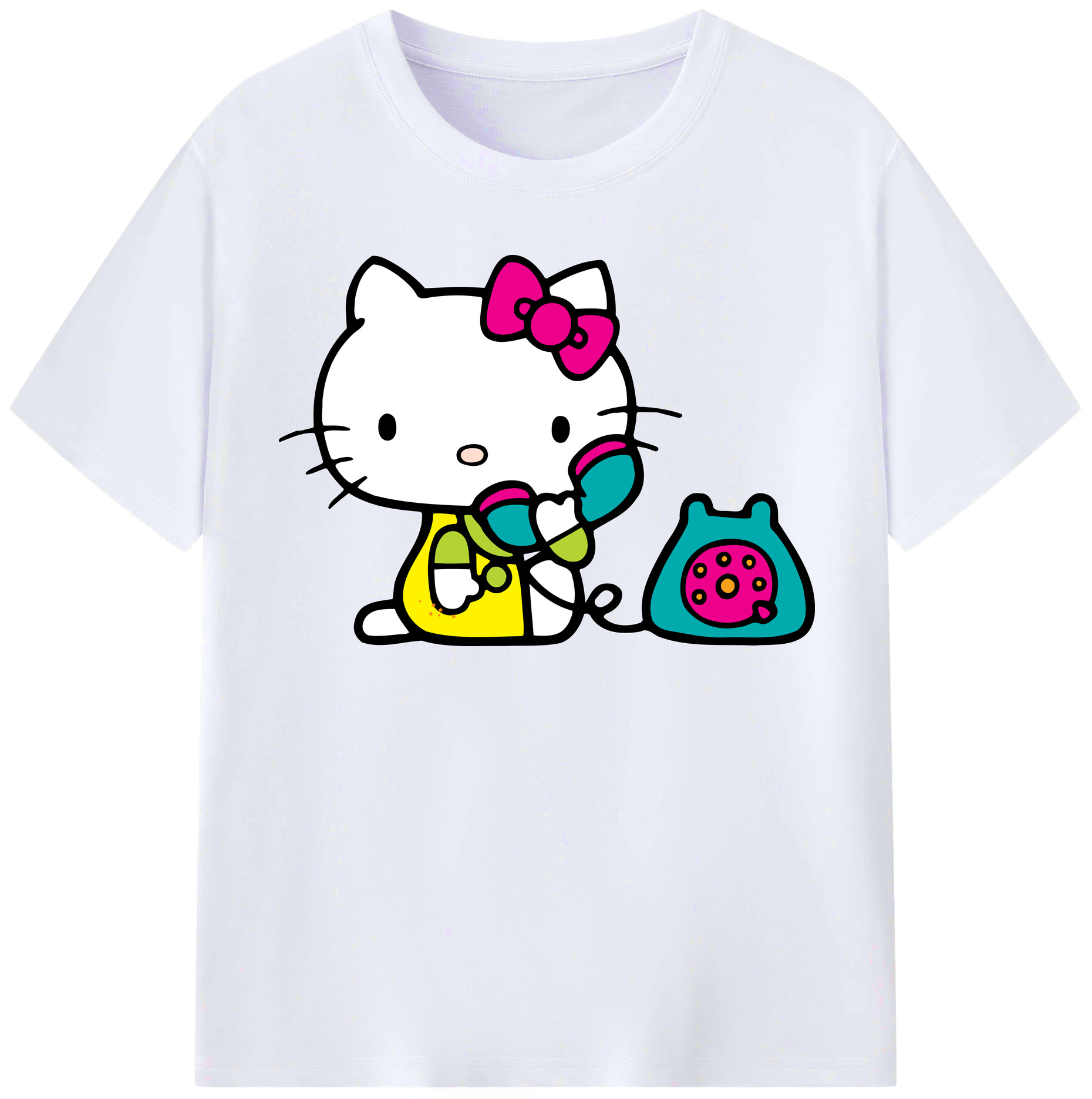 （画像用） Hello Kitty ハローキティ レディースカジュアルプリントTシャツ（綿100％）