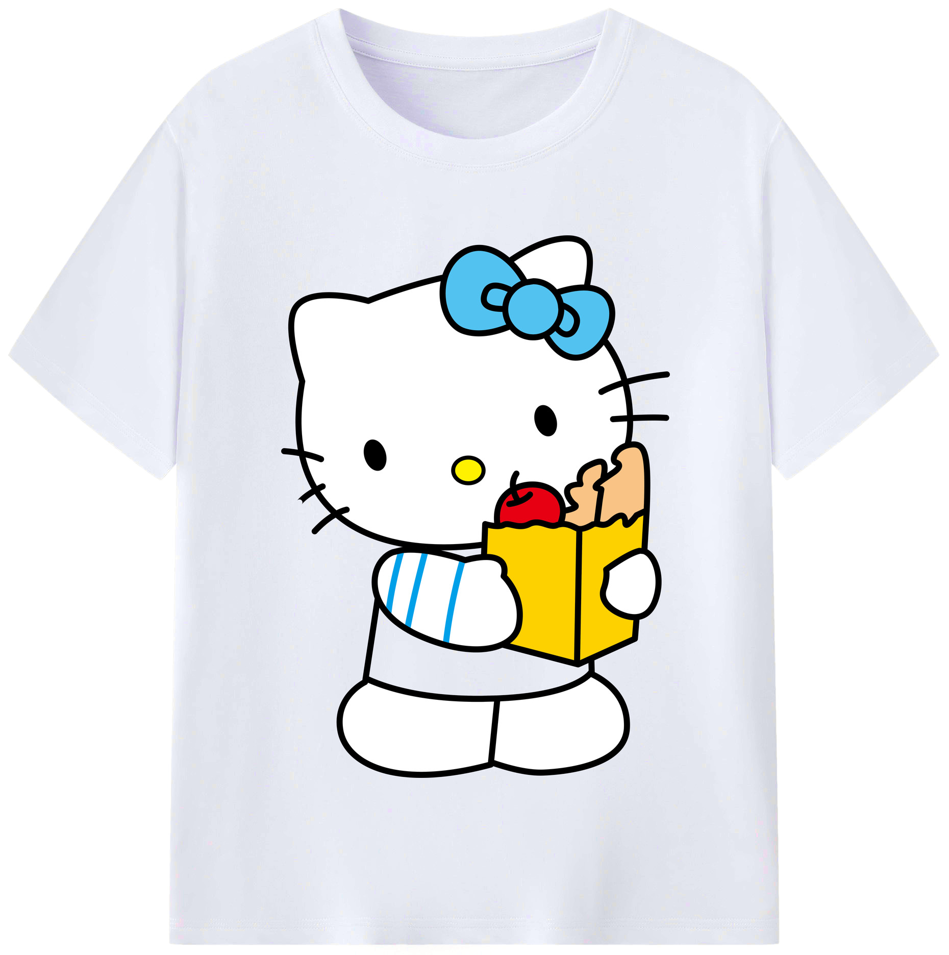 （画像用） Hello Kitty ハローキティ レディースカジュアルプリントTシャツ（綿100％）