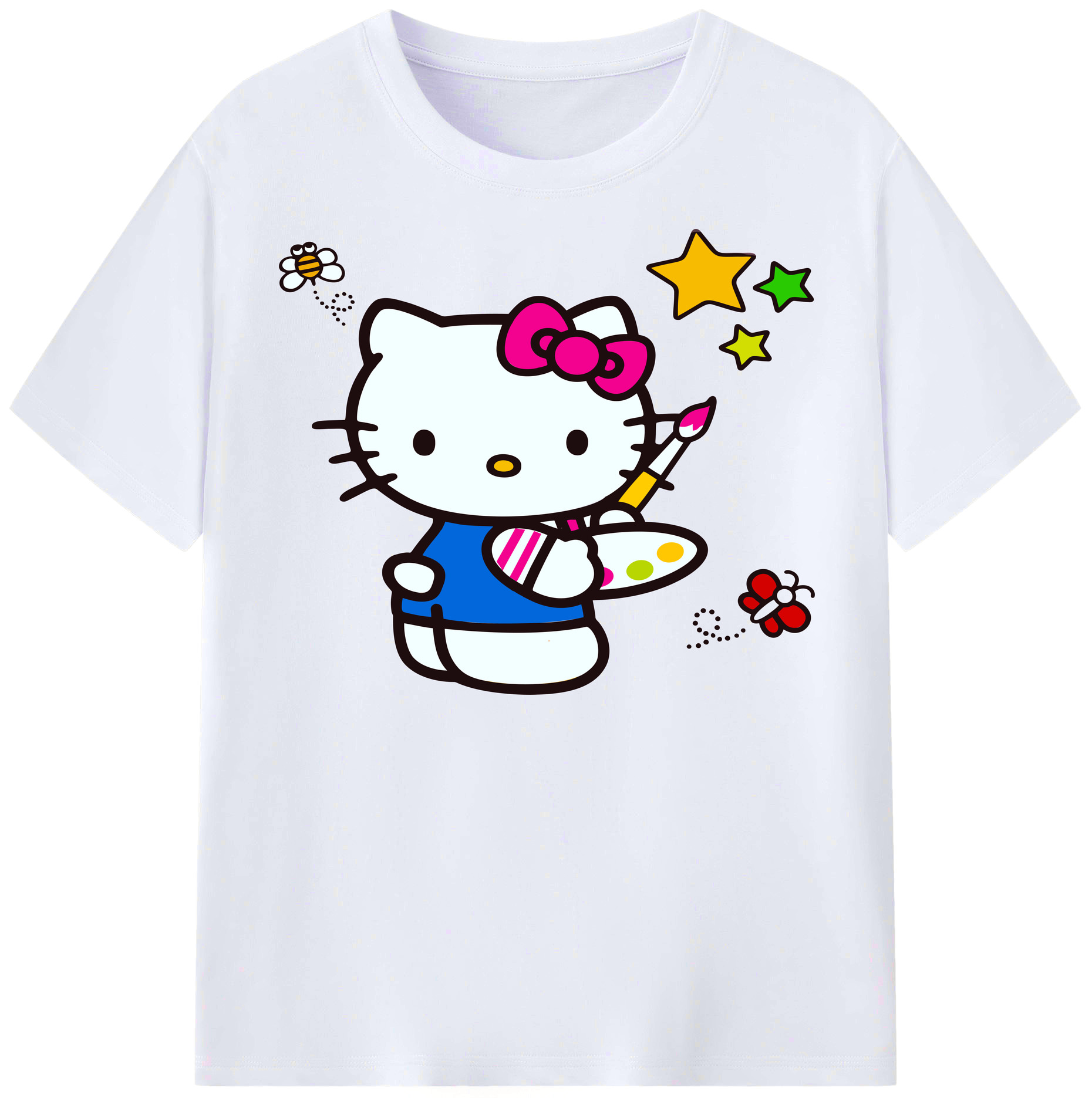（画像用） Hello Kitty ハローキティ レディースカジュアルプリントTシャツ（綿100％）