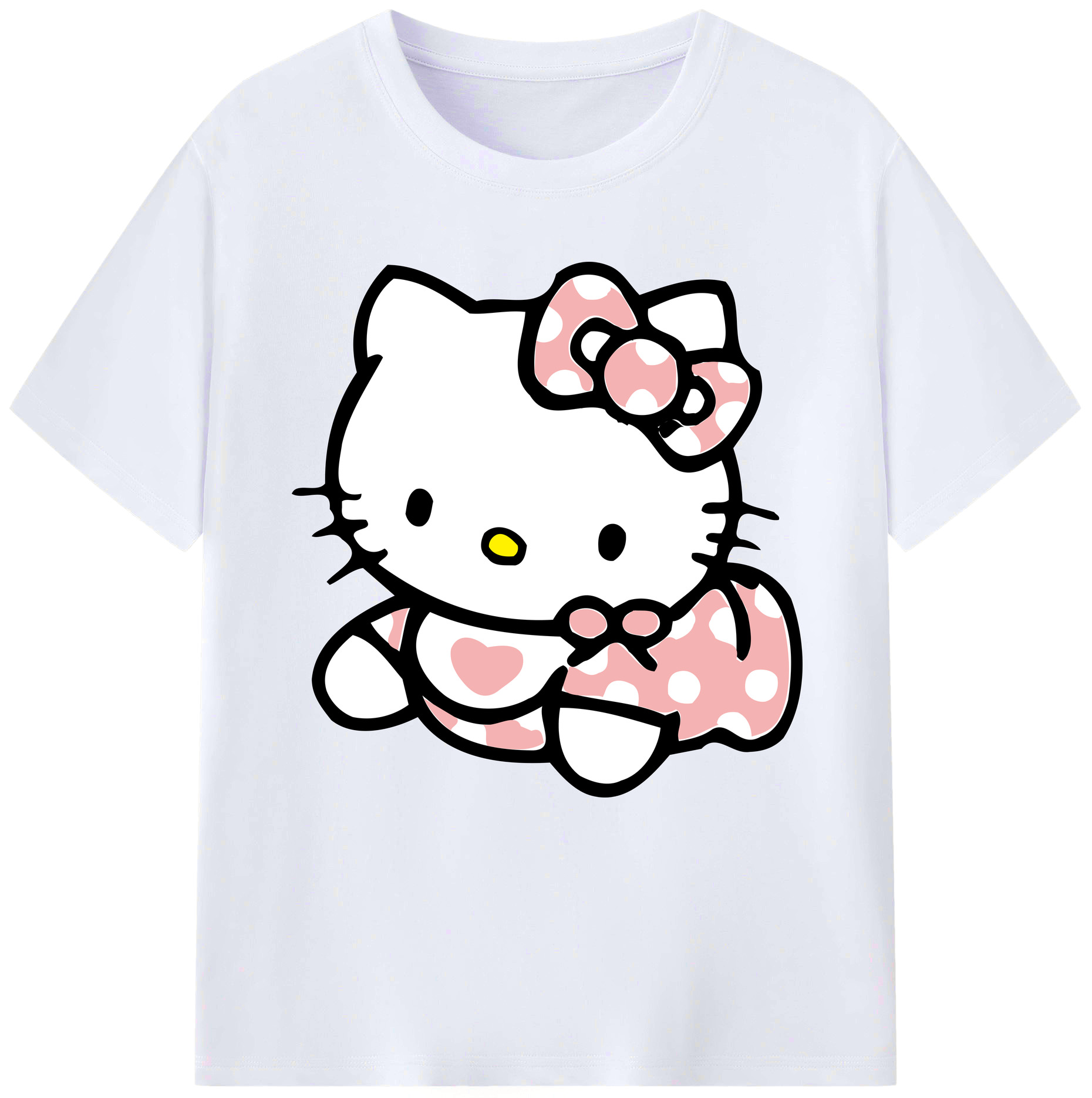 （画像用） Hello Kitty ハローキティ レディースカジュアルプリントTシャツ（綿100％）