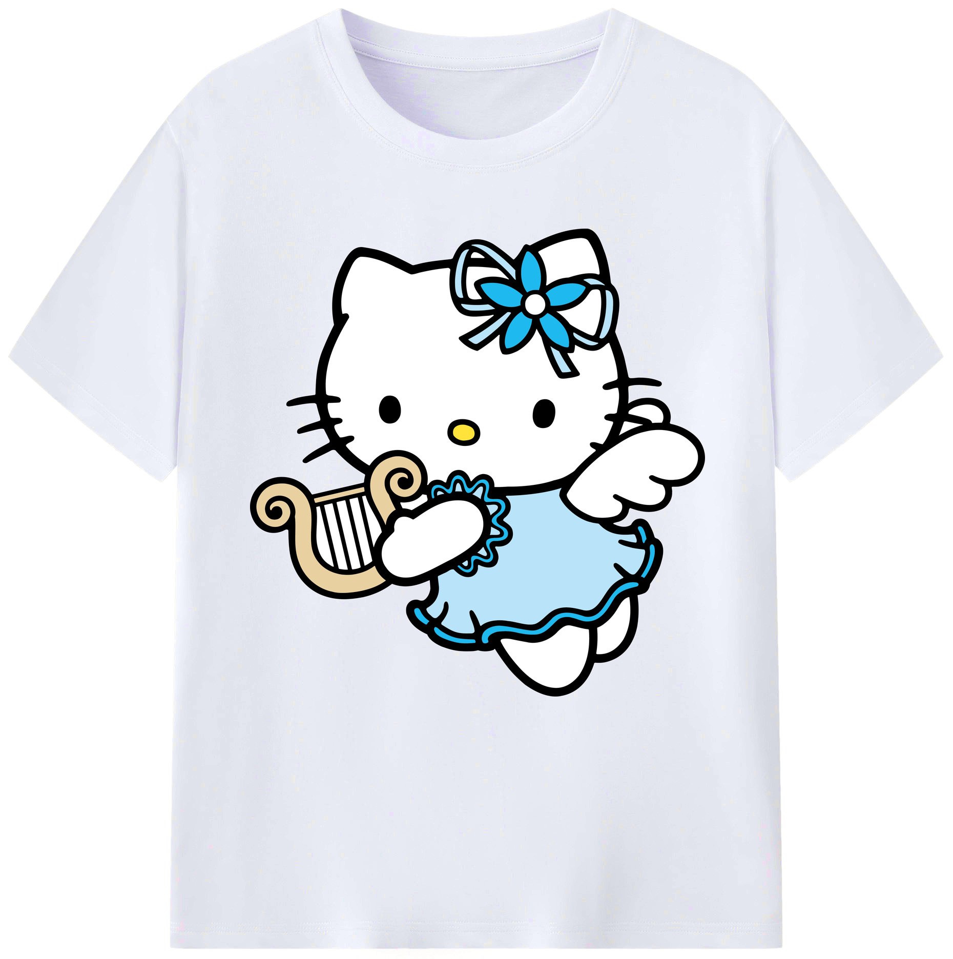 （画像用） Hello Kitty ハローキティ レディースカジュアルプリントTシャツ（綿100％）