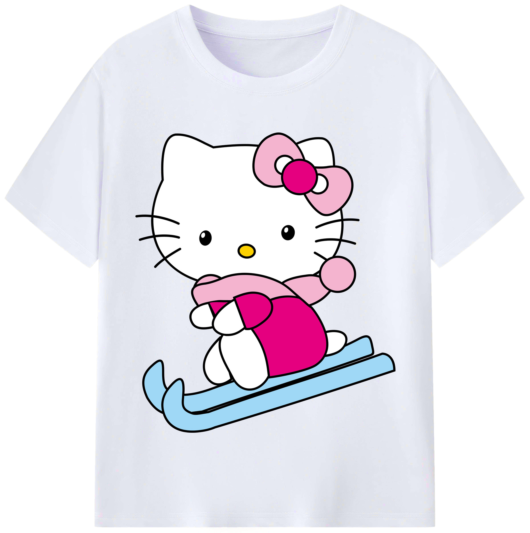 （画像用） Hello Kitty ハローキティ レディースカジュアルプリントTシャツ（綿100％）