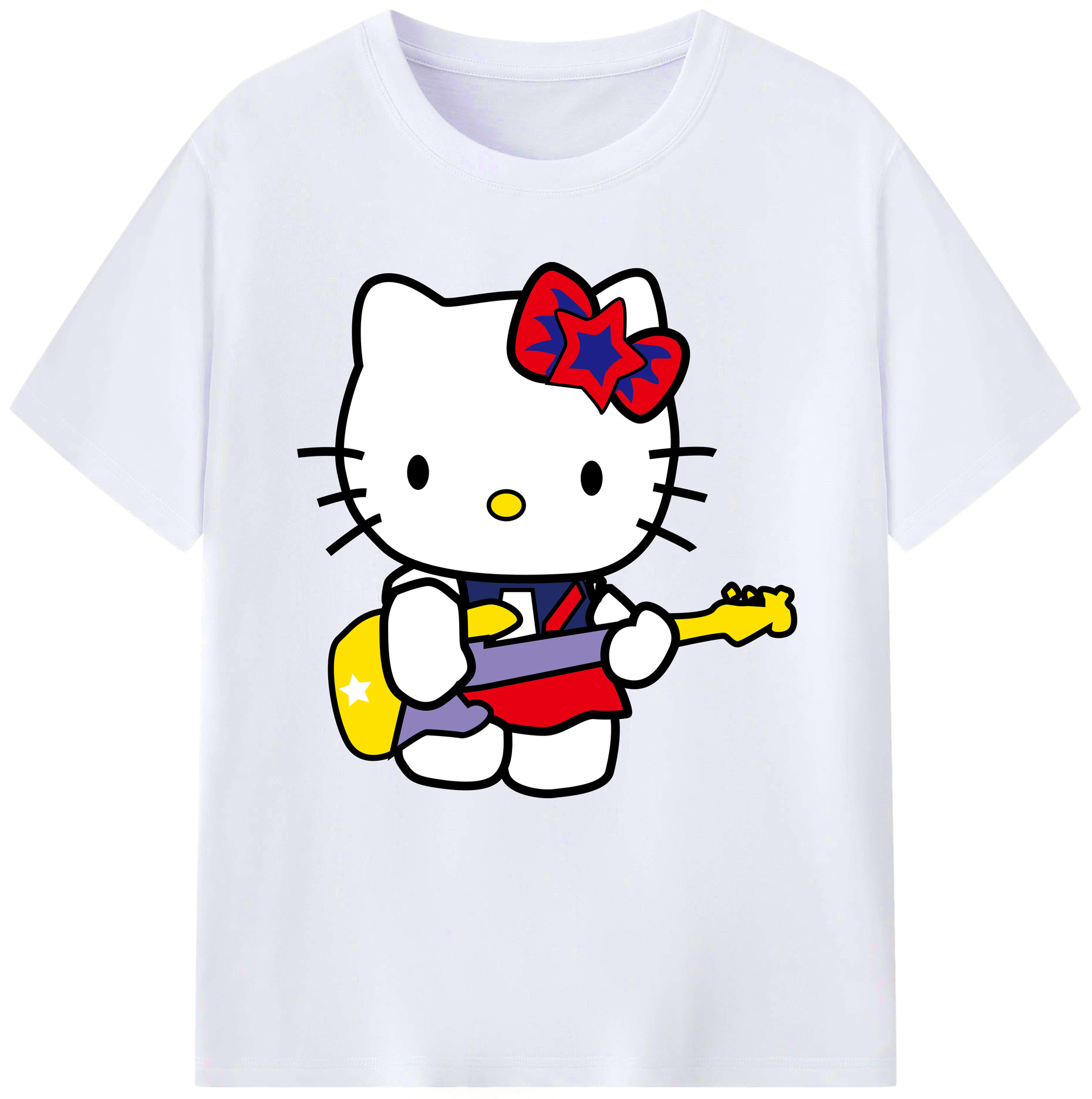 （画像用） Hello Kitty ハローキティ レディースカジュアルプリントTシャツ（綿100％）