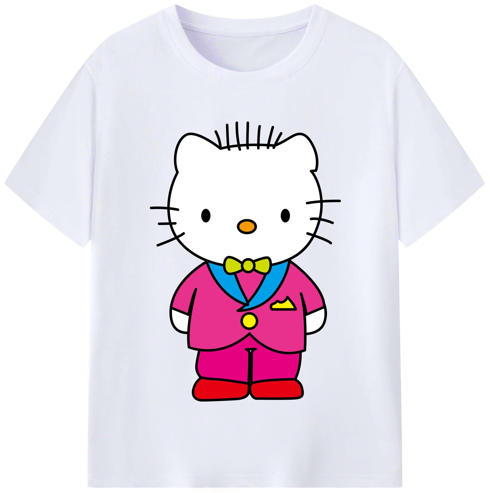 （画像用） Hello Kitty ハローキティ レディースカジュアルプリントTシャツ（綿100％）