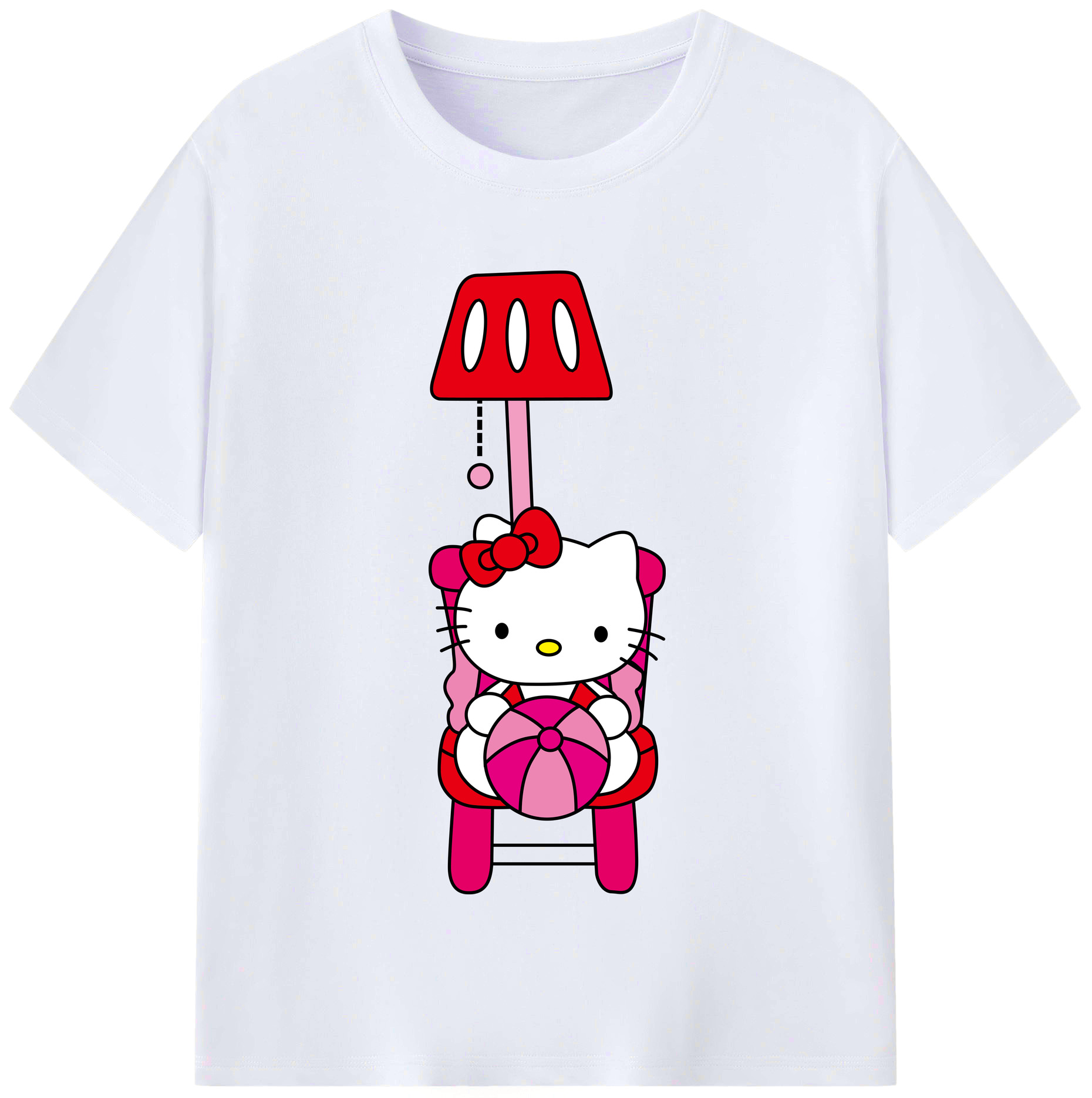 （画像用） Hello Kitty ハローキティ レディースカジュアルプリントTシャツ（綿100％）