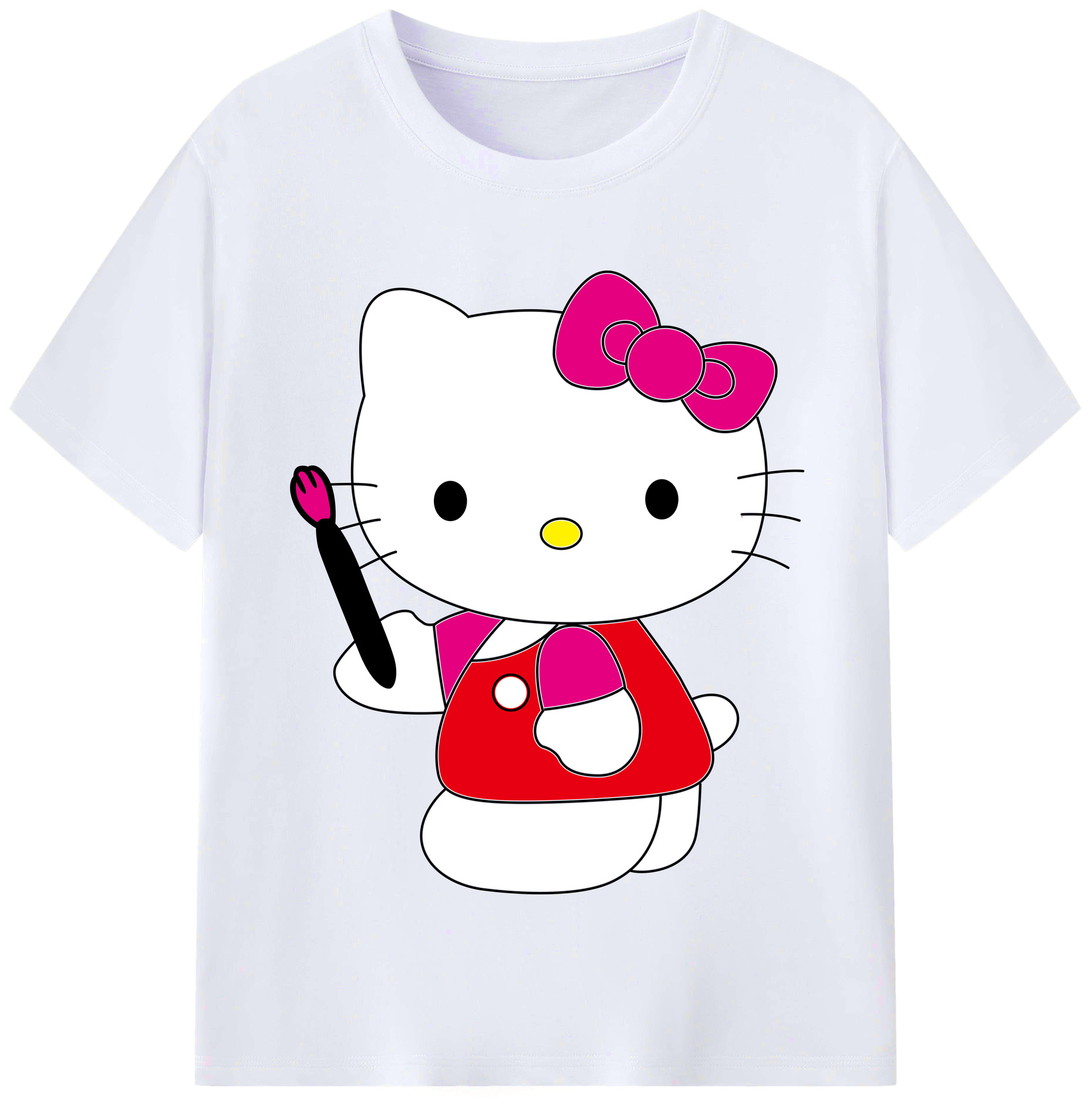 （画像用） Hello Kitty ハローキティ レディースカジュアルプリントTシャツ（綿100％）