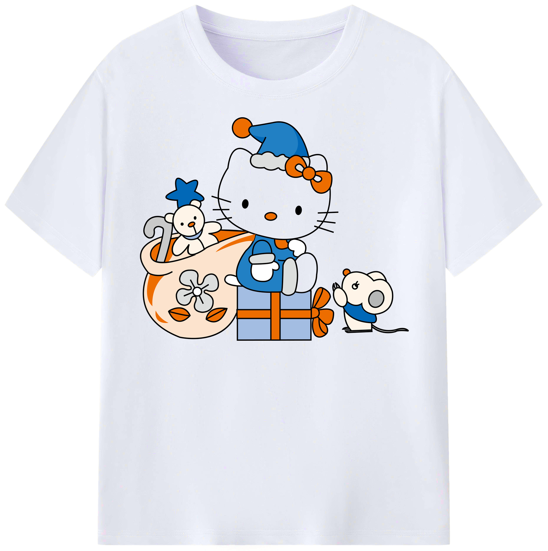 （画像用） Hello Kitty ハローキティ レディースカジュアルプリントTシャツ（綿100％）