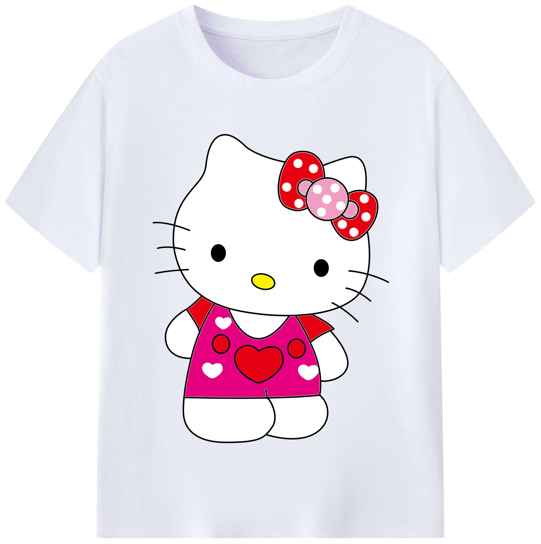 （画像用） Hello Kitty ハローキティ レディースカジュアルプリントTシャツ（綿100％）