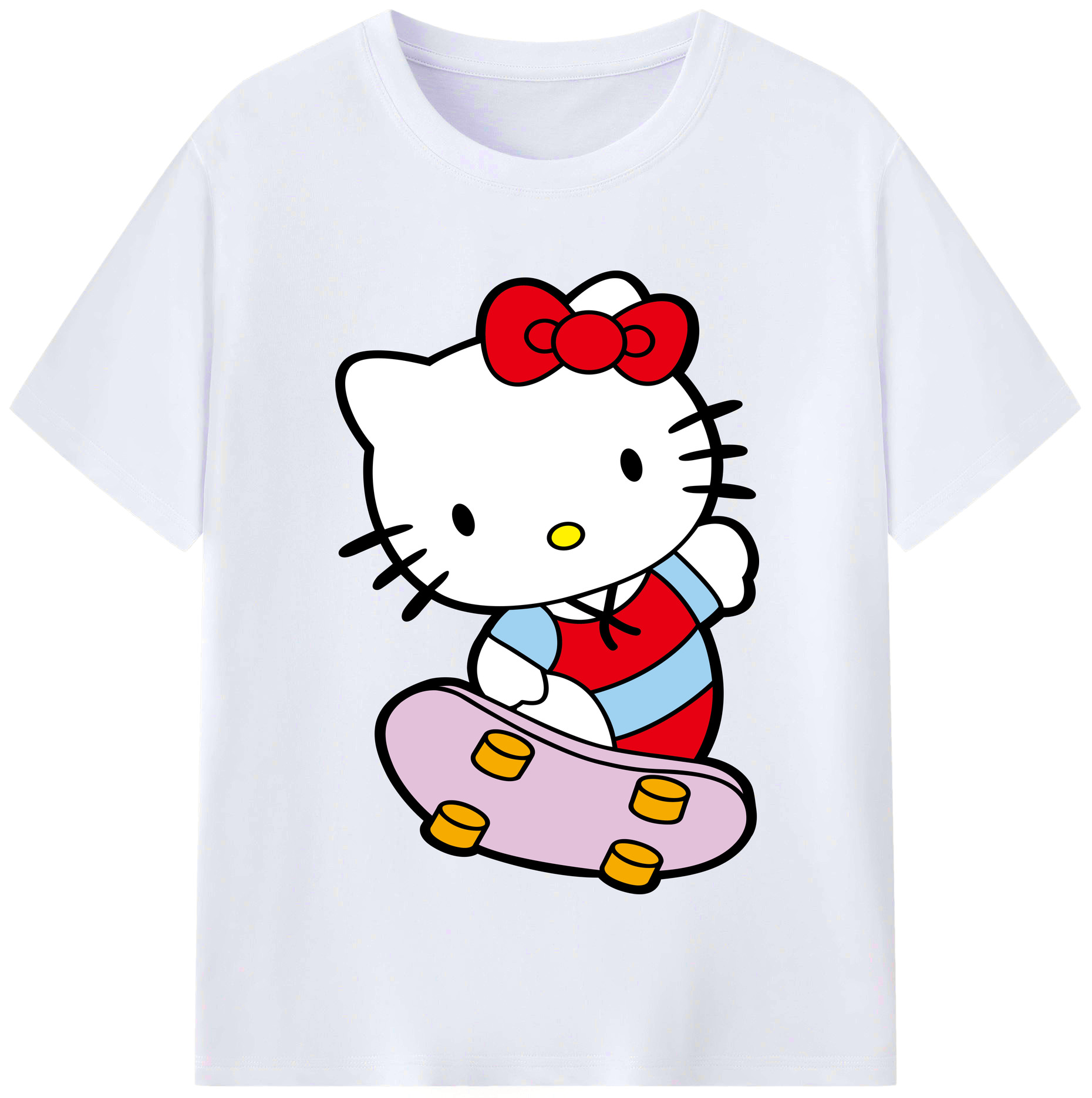 （画像用） Hello Kitty ハローキティ レディースカジュアルプリントTシャツ（綿100％）