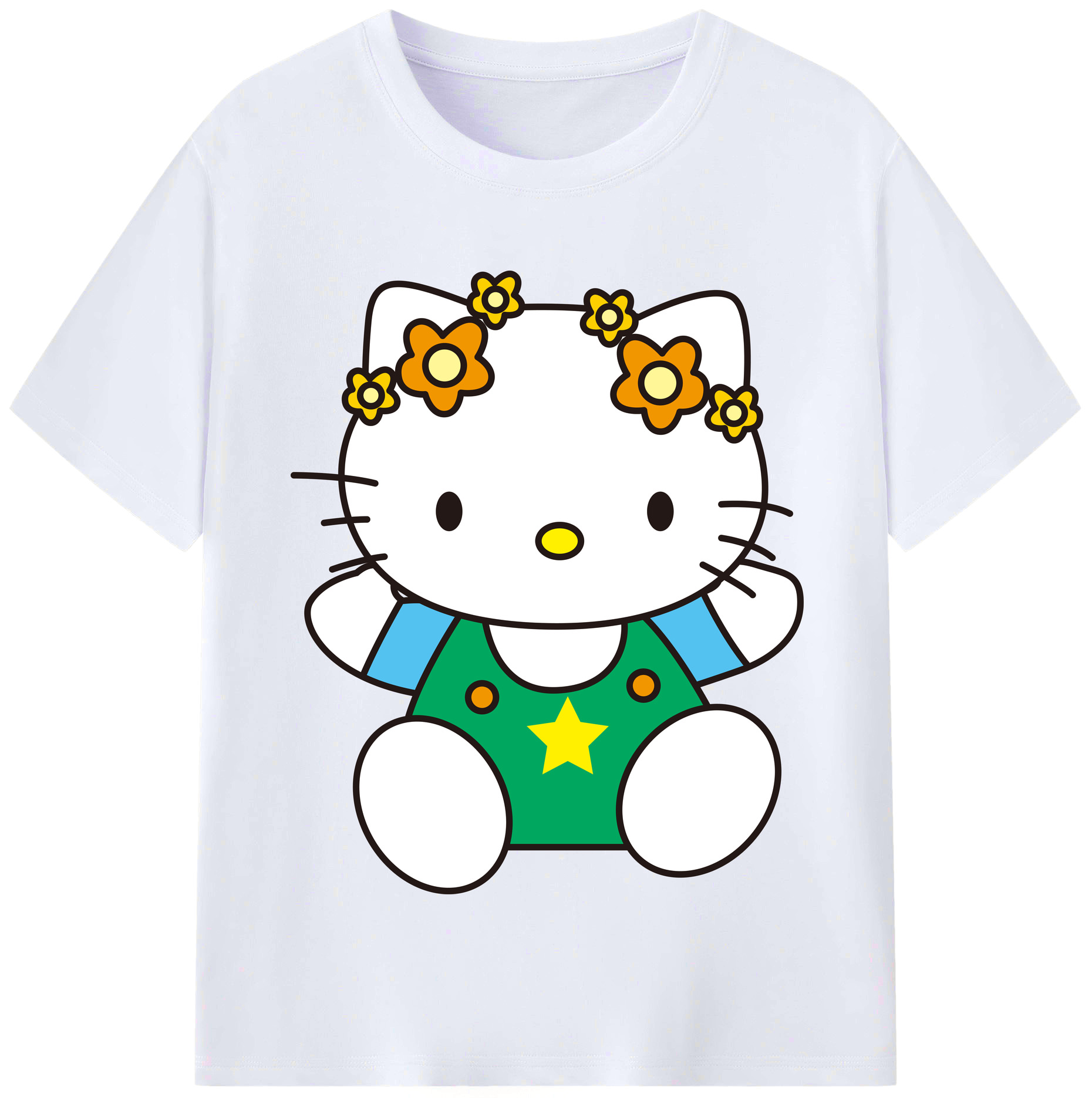 （画像用） Hello Kitty ハローキティ レディースカジュアルプリントTシャツ（綿100％）