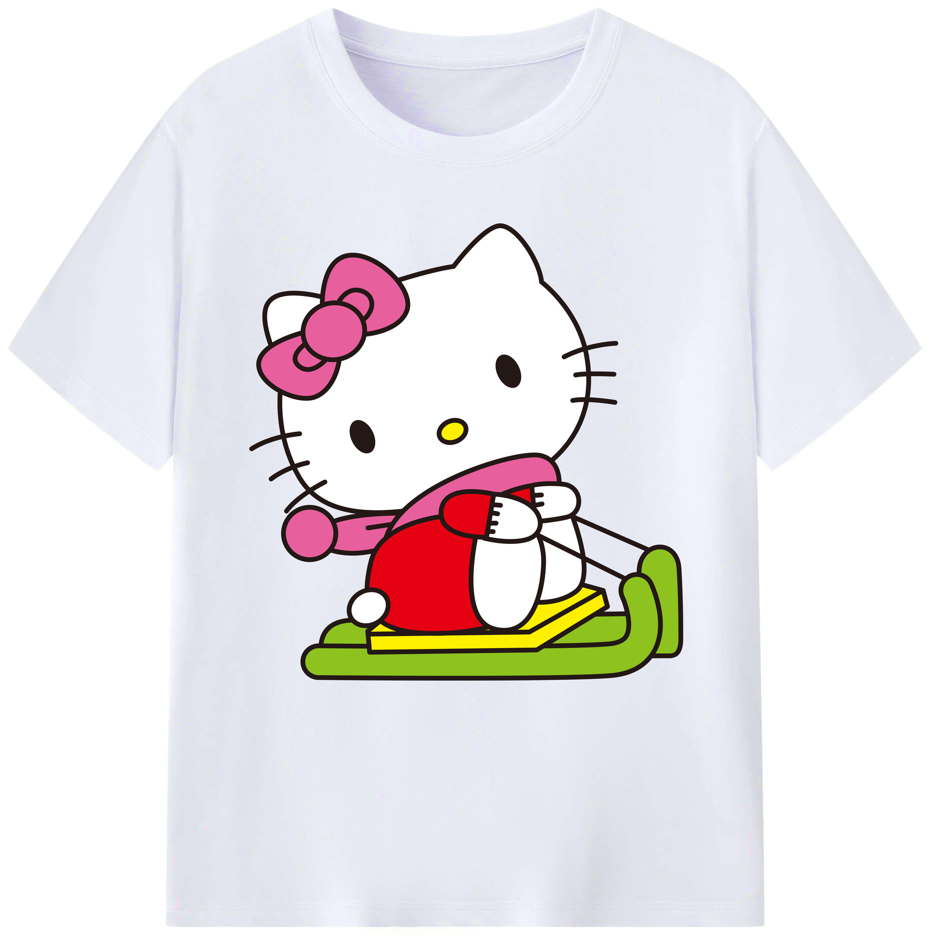 （画像用） Hello Kitty ハローキティ レディースカジュアルプリントTシャツ（綿100％）