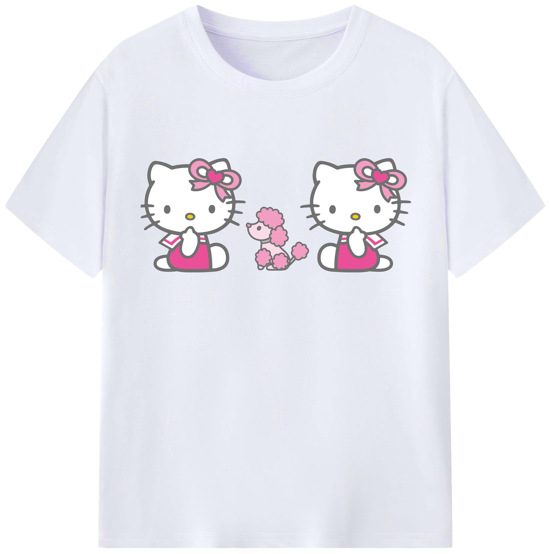（画像用） Hello Kitty ハローキティ レディースカジュアルプリントTシャツ（綿100％）