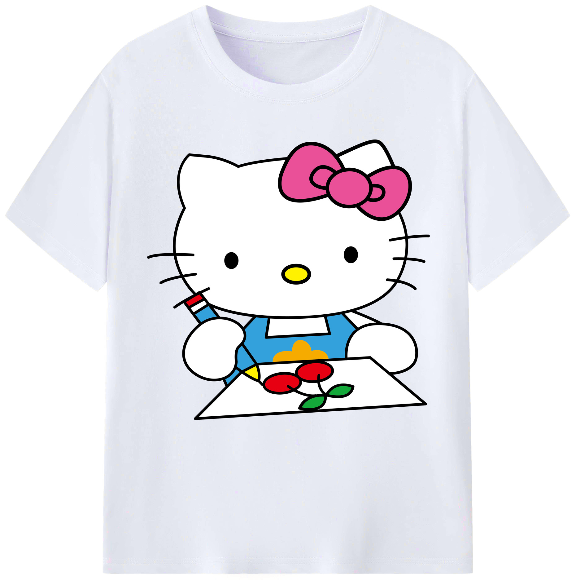 （画像用） Hello Kitty ハローキティ レディースカジュアルプリントTシャツ（綿100％）