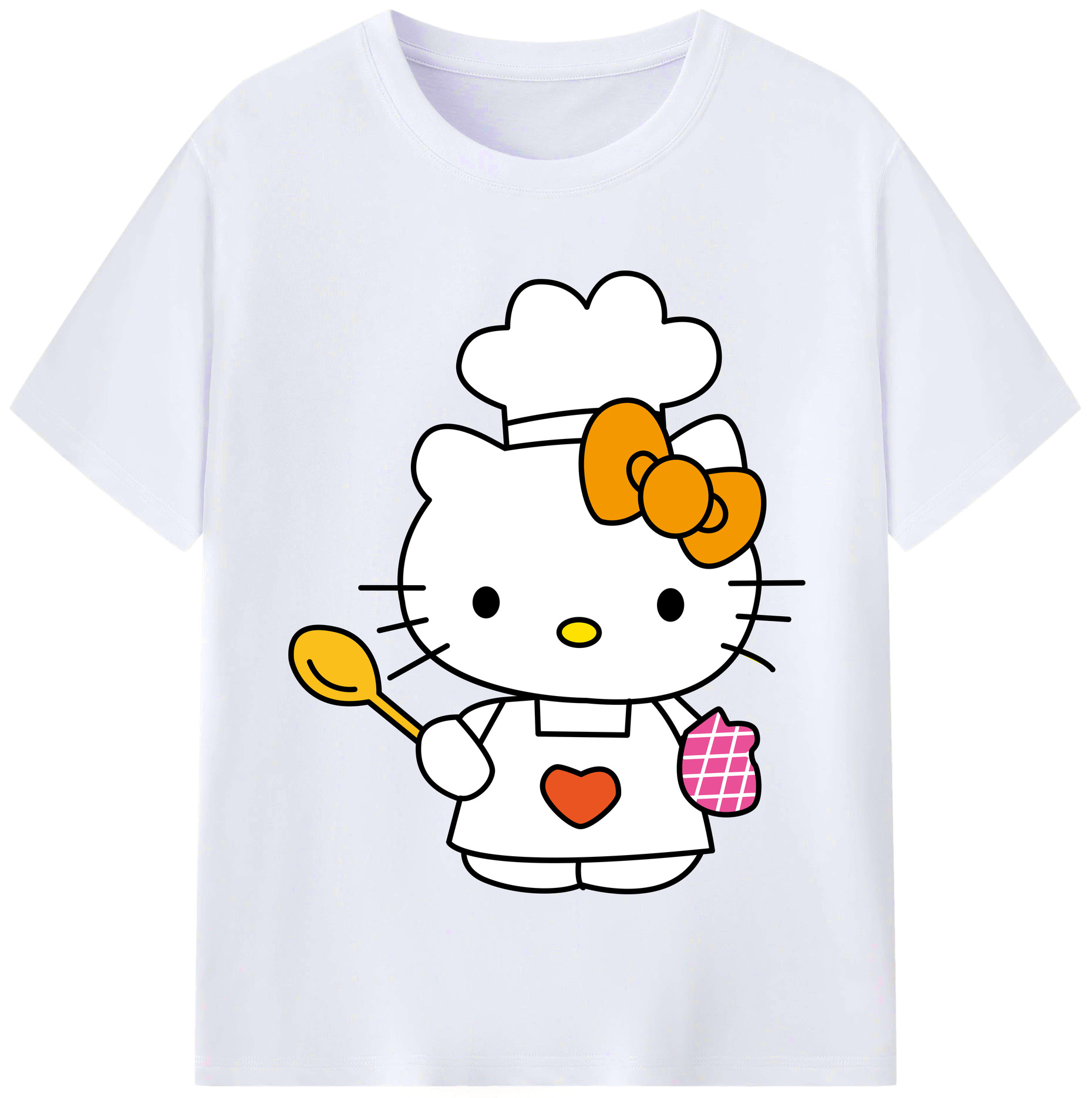 （画像用） Hello Kitty ハローキティ レディースカジュアルプリントTシャツ（綿100％）