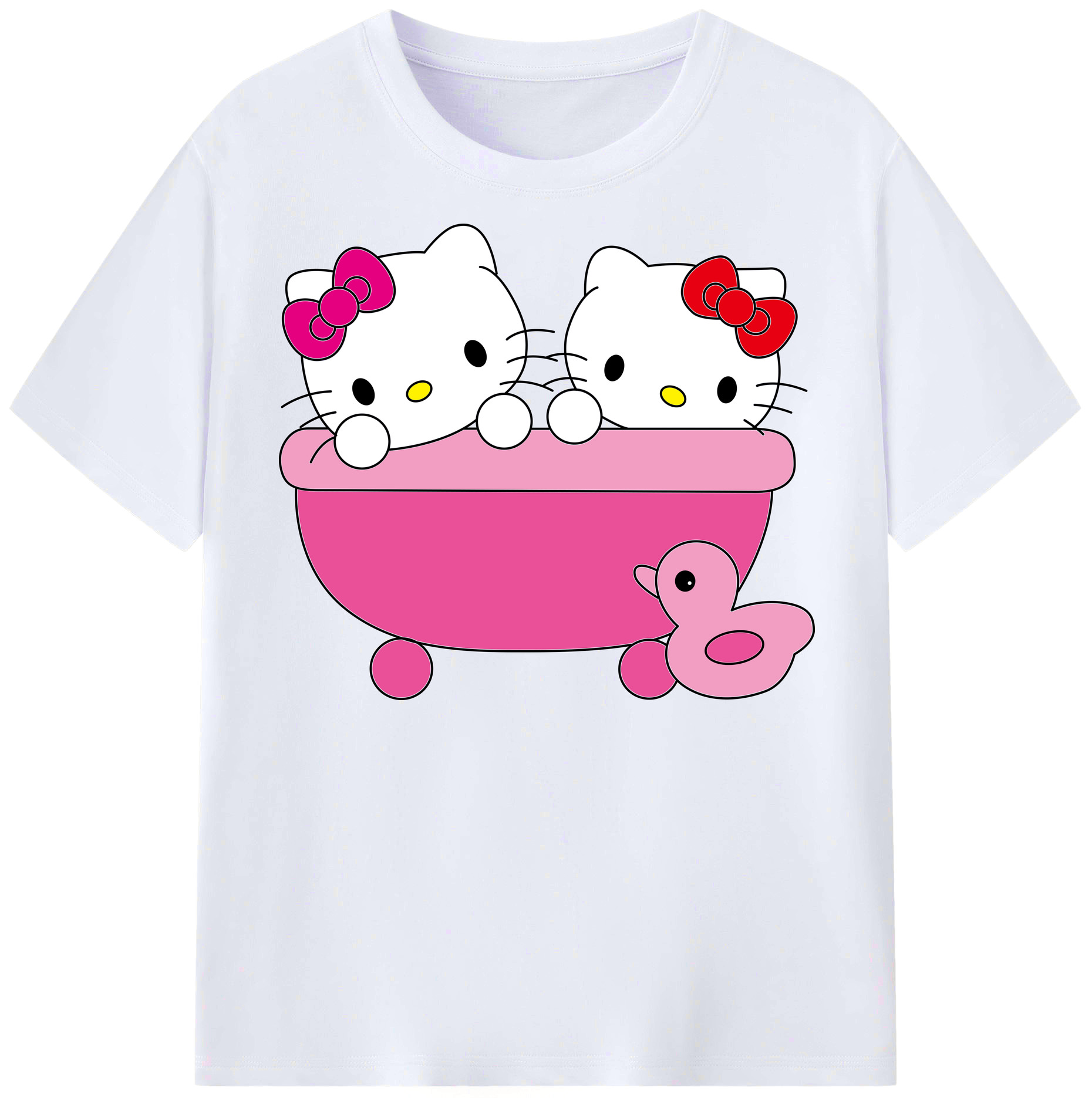 （画像用） Hello Kitty ハローキティ レディースカジュアルプリントTシャツ（綿100％）