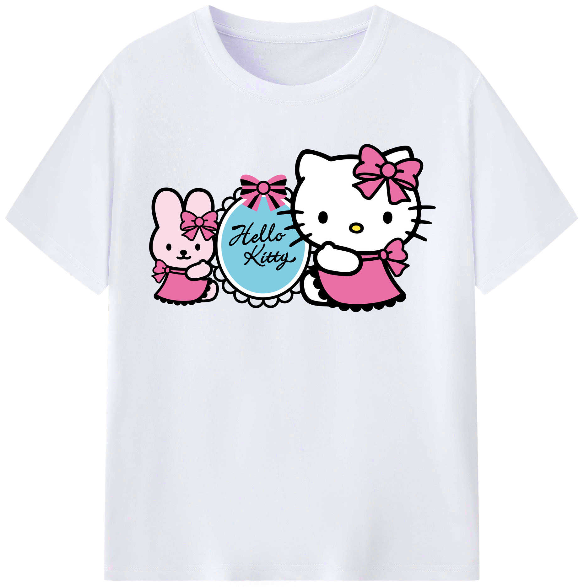 （画像用） Hello Kitty ハローキティ レディースカジュアルプリントTシャツ（綿100％）