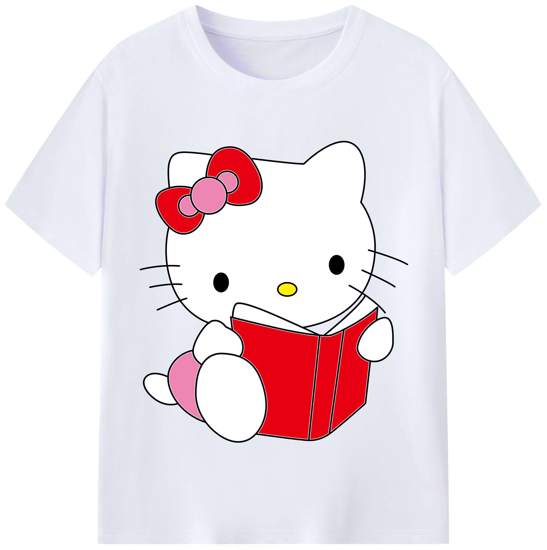 （画像用） Hello Kitty ハローキティ レディースカジュアルプリントTシャツ（綿100％）