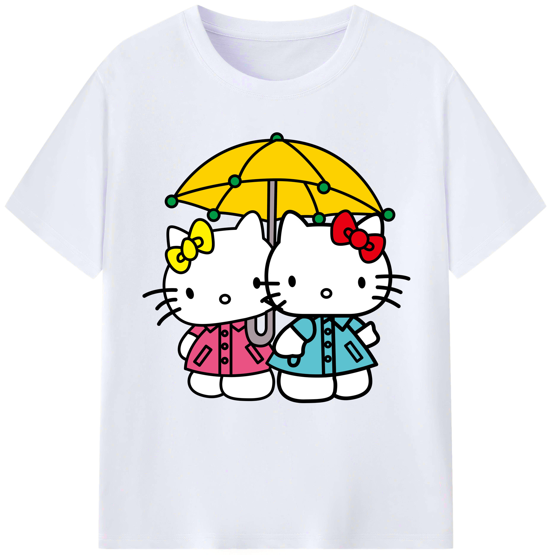 （画像用） Hello Kitty ハローキティ レディースカジュアルプリントTシャツ（綿100％）
