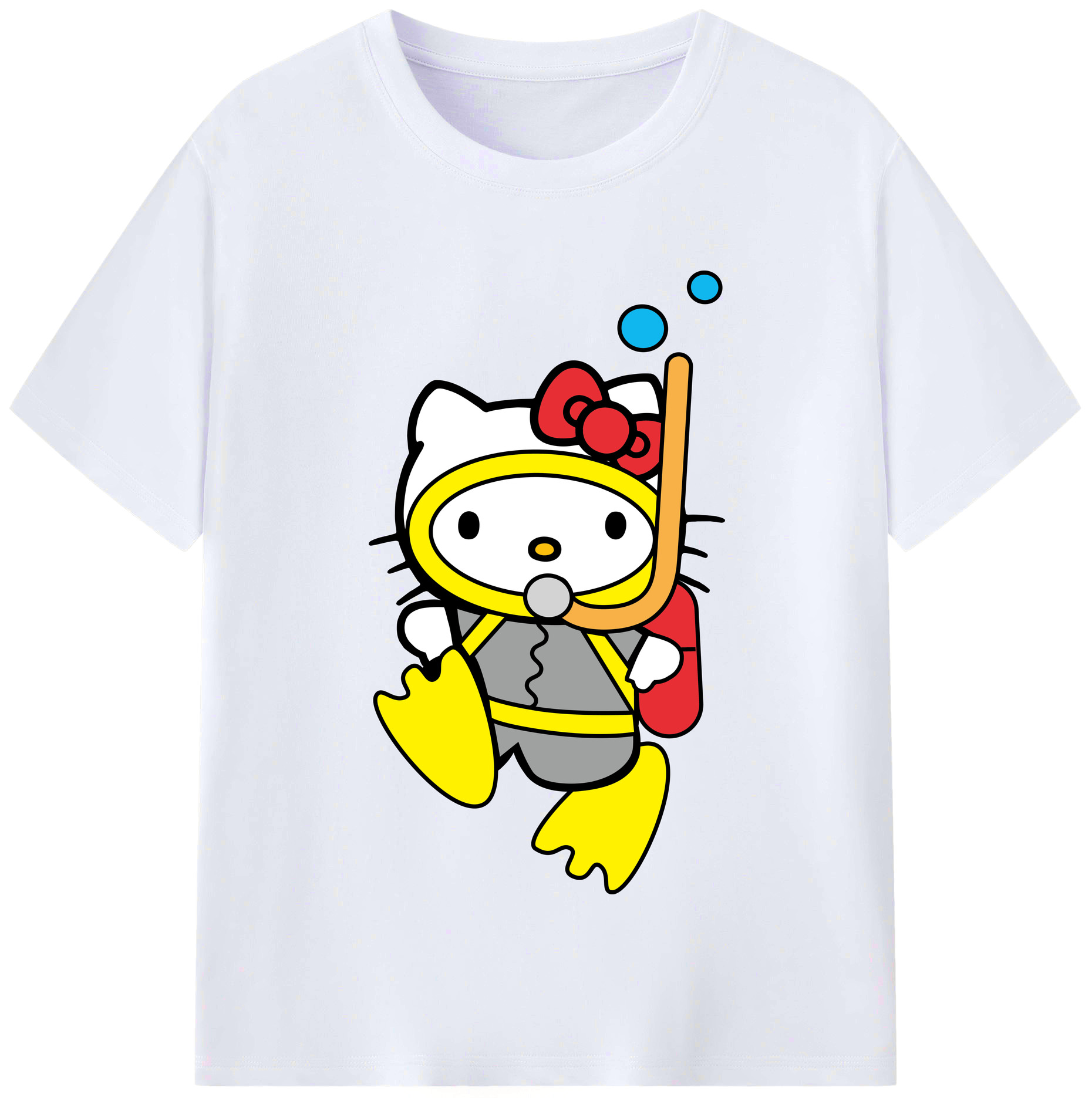 （画像用） Hello Kitty ハローキティ レディースカジュアルプリントTシャツ（綿100％）