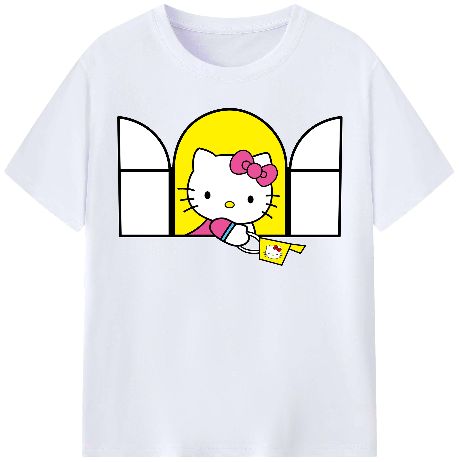 （画像用） Hello Kitty ハローキティ レディースカジュアルプリントTシャツ（綿100％）