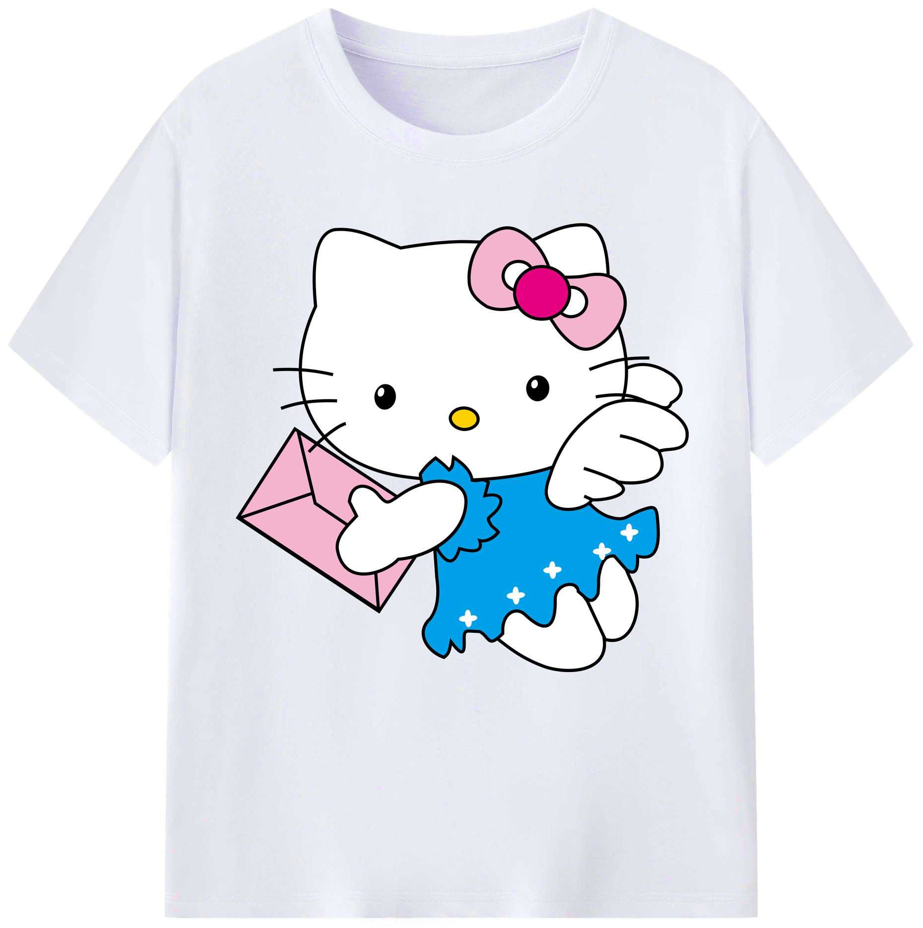 （画像用） Hello Kitty ハローキティ レディースカジュアルプリントTシャツ（綿100％）