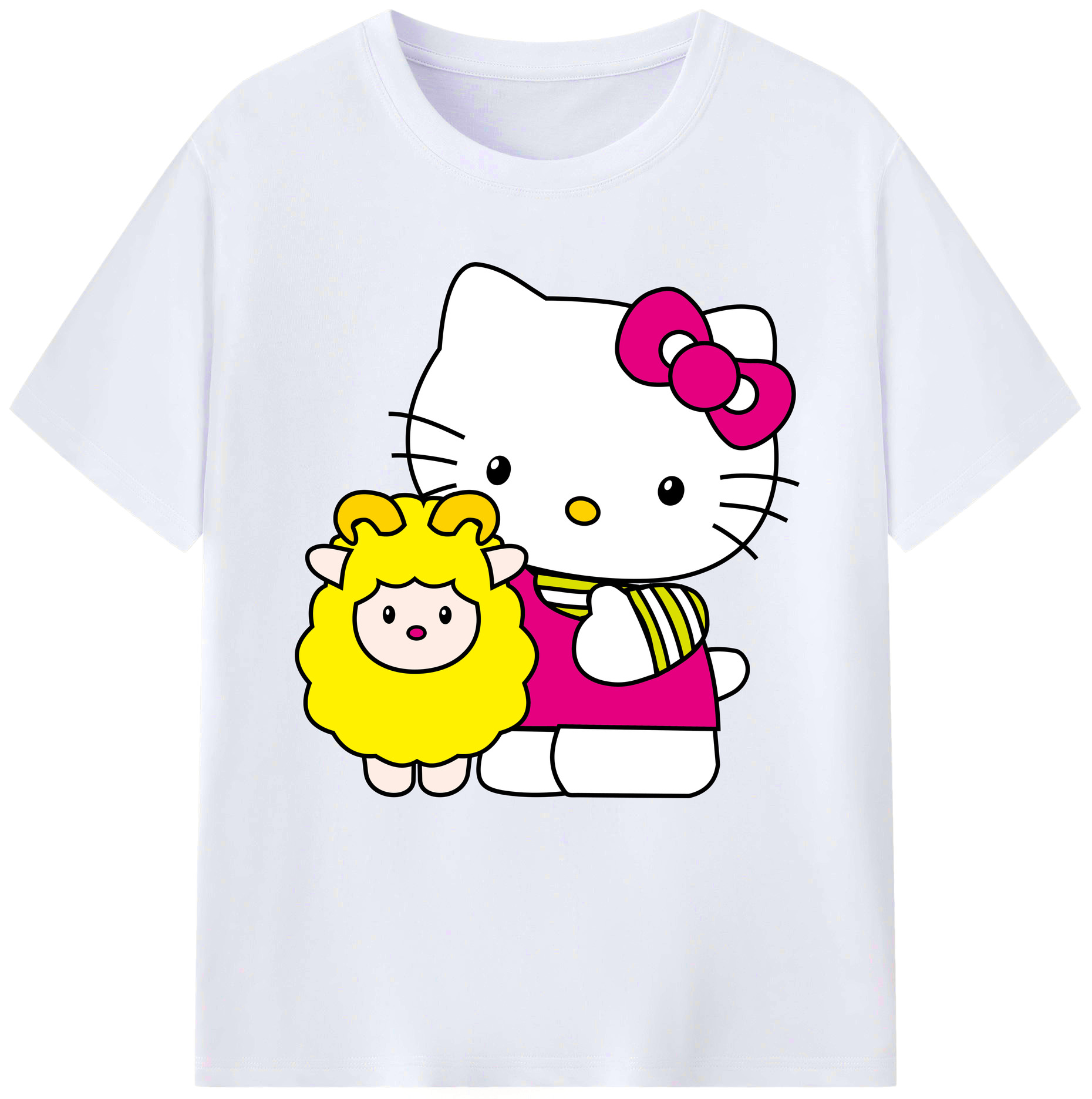 （画像用） Hello Kitty ハローキティ レディースカジュアルプリントTシャツ（綿100％）