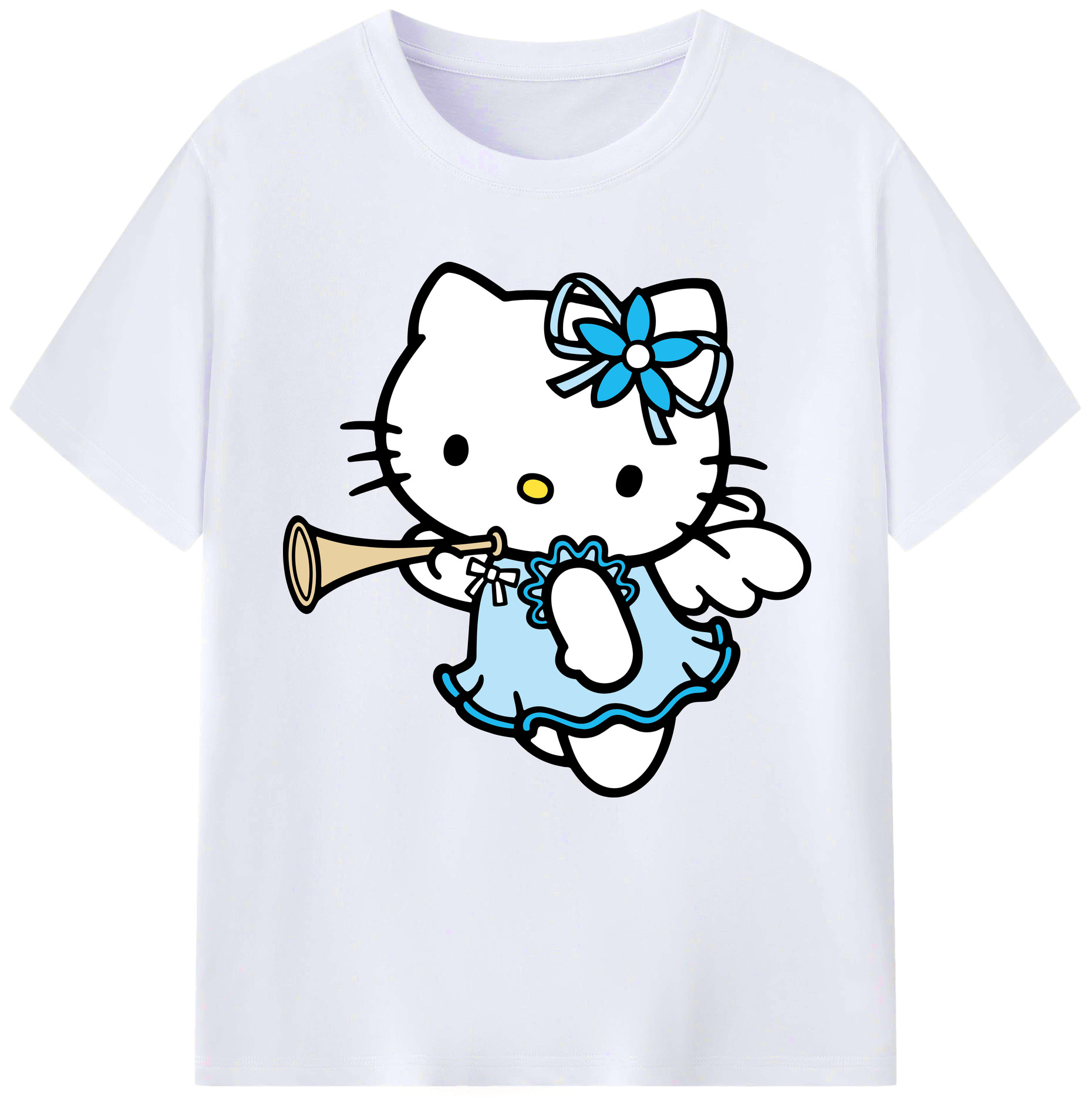 （画像用） Hello Kitty ハローキティ レディースカジュアルプリントTシャツ（綿100％）