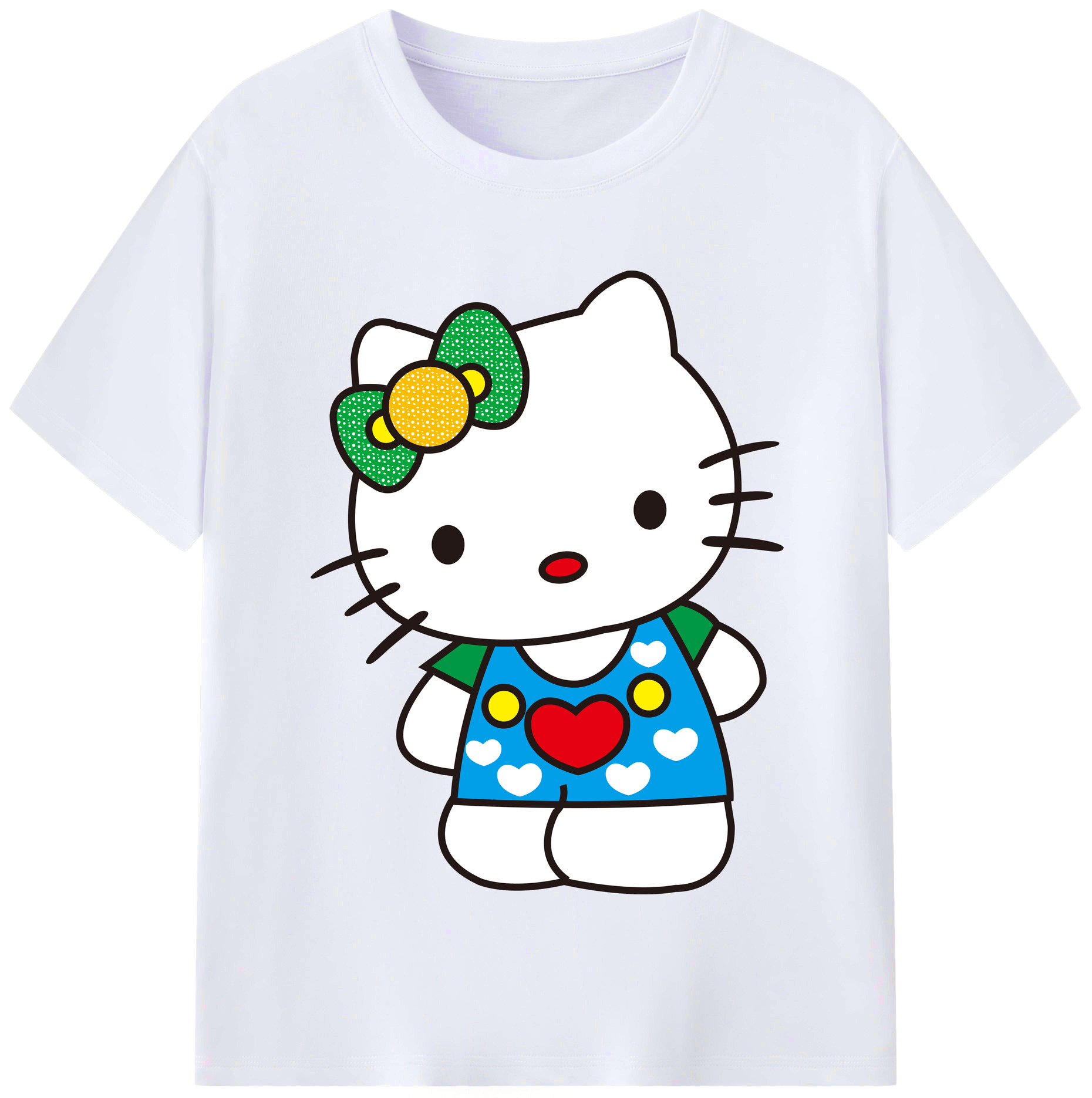 （画像用） Hello Kitty ハローキティ レディースカジュアルプリントTシャツ（綿100％）