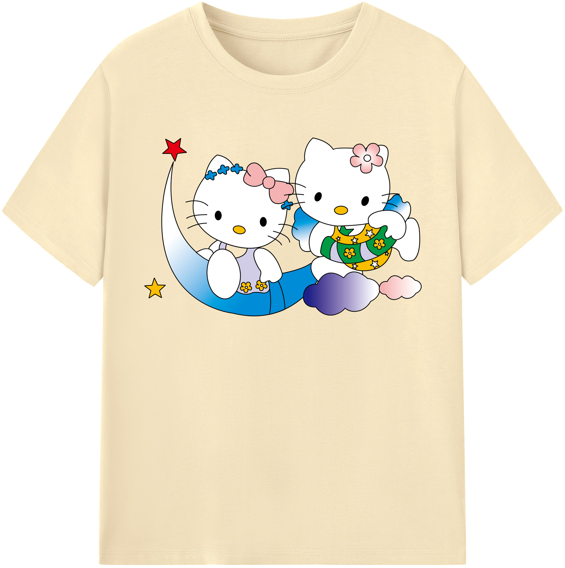 （画像用） Hello Kitty ハローキティ 綿100％半袖Tシャツ（フロントプリント）