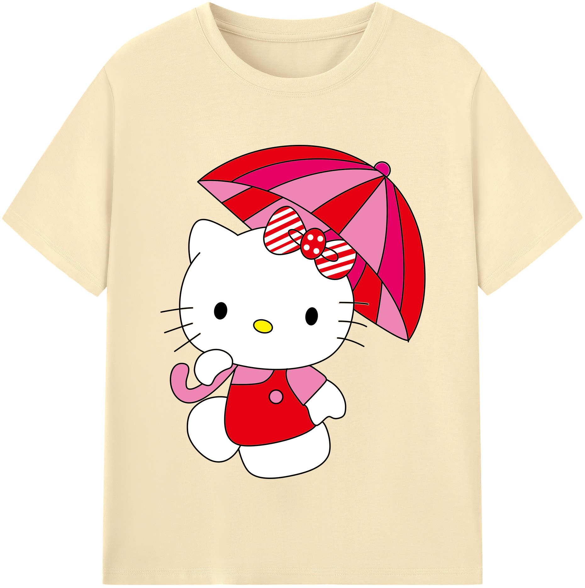 （画像用） Hello Kitty ハローキティ 綿100％半袖Tシャツ（フロントプリント）