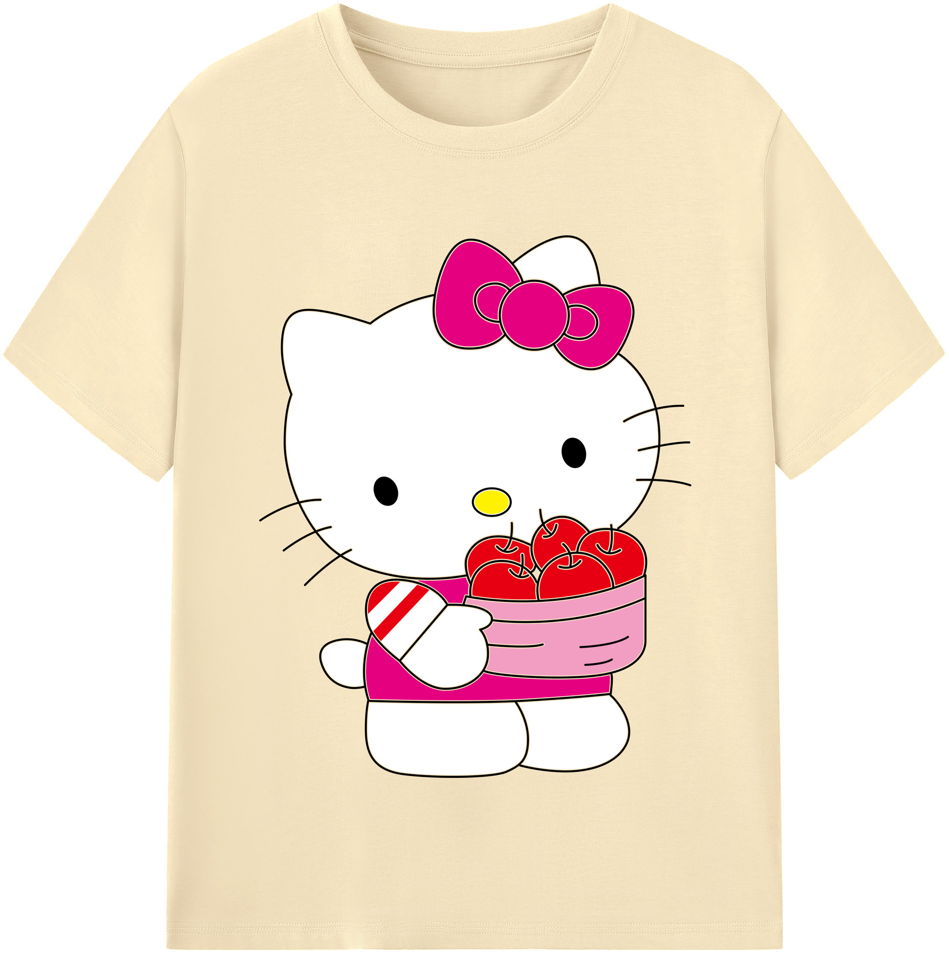 （画像用） Hello Kitty ハローキティ 綿100％半袖Tシャツ（フロントプリント）