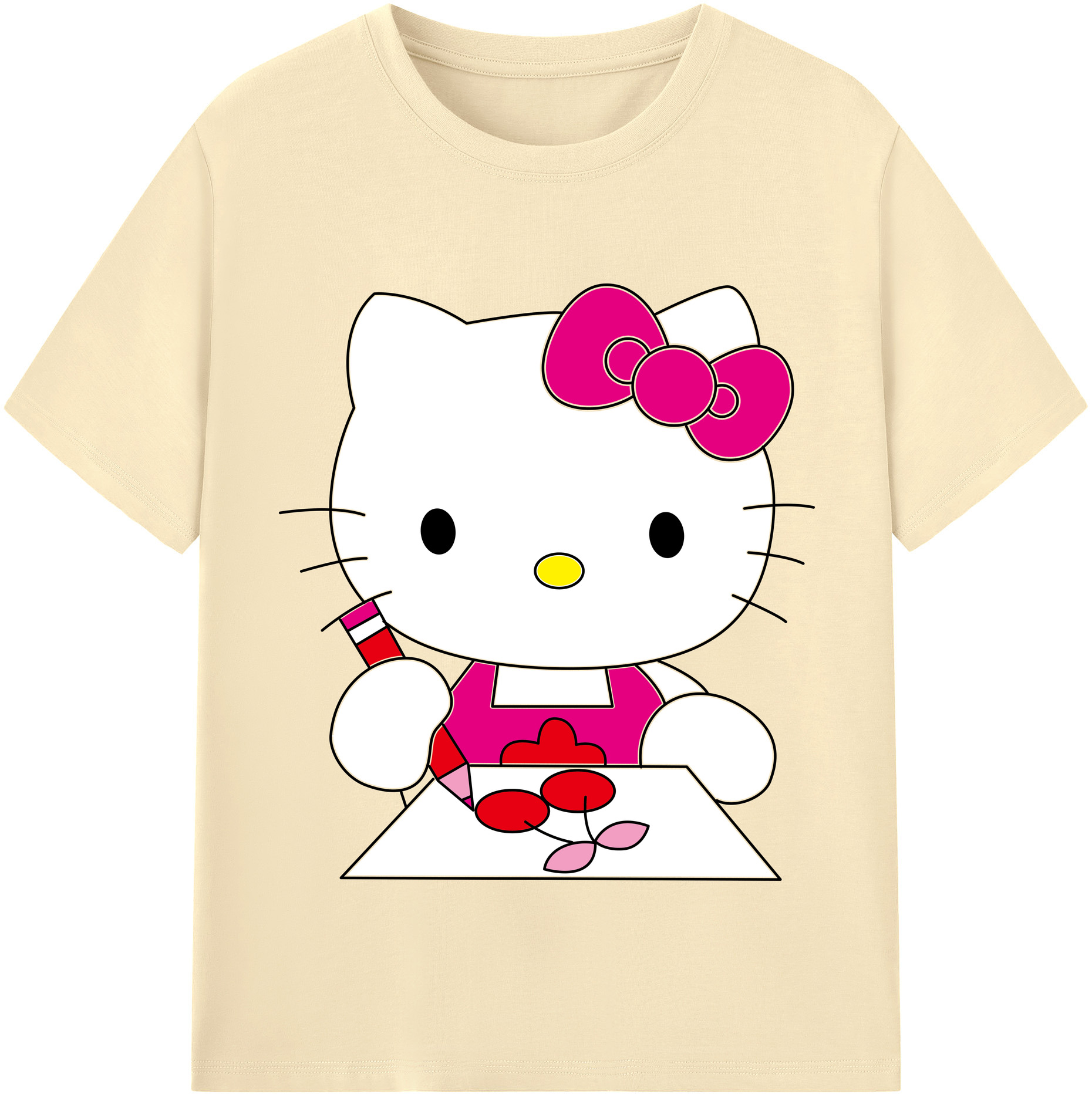 （画像用） Hello Kitty ハローキティ 綿100％半袖Tシャツ（フロントプリント）