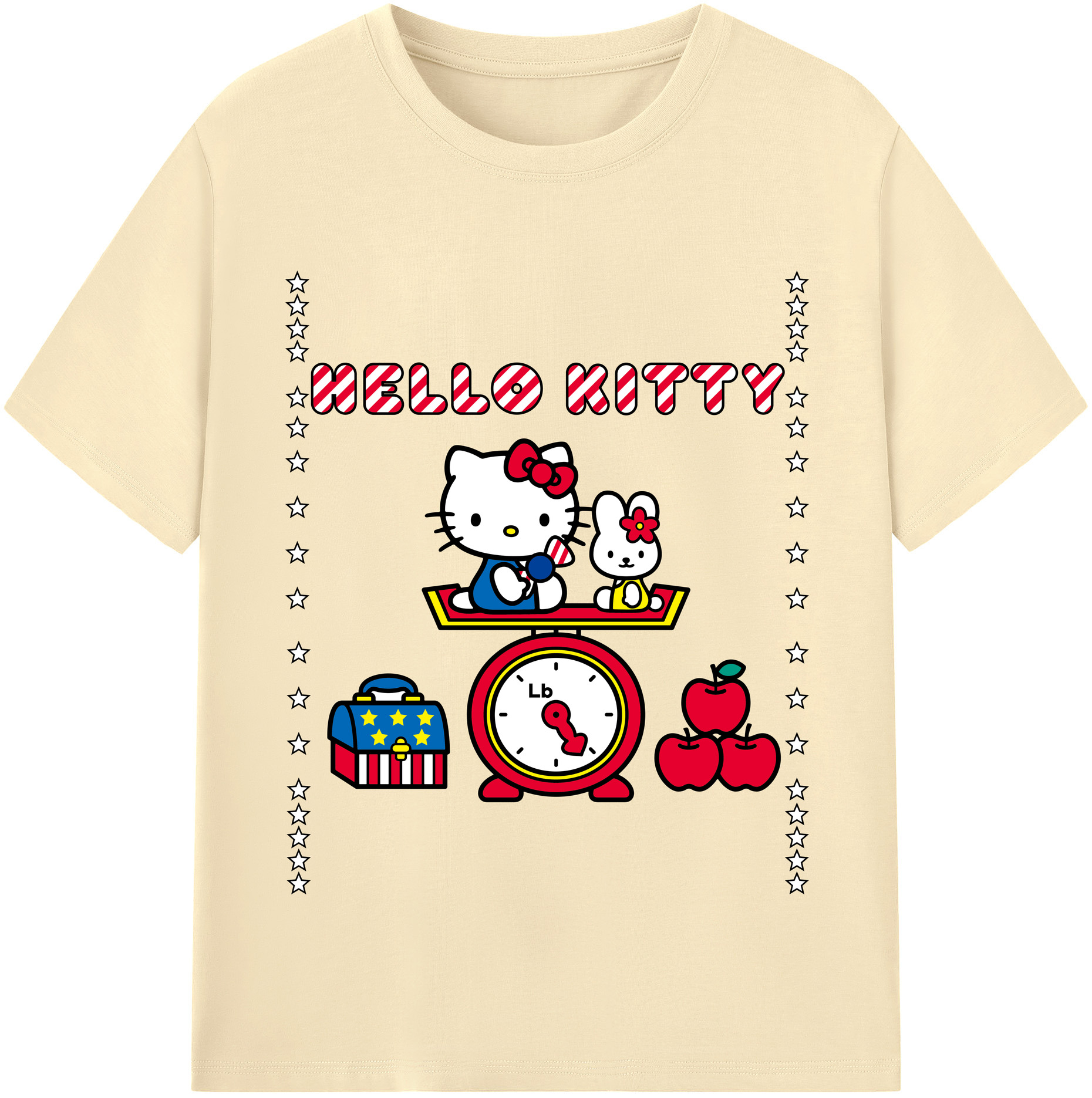 （画像用） Hello Kitty ハローキティ 綿100％半袖Tシャツ（フロントプリント）