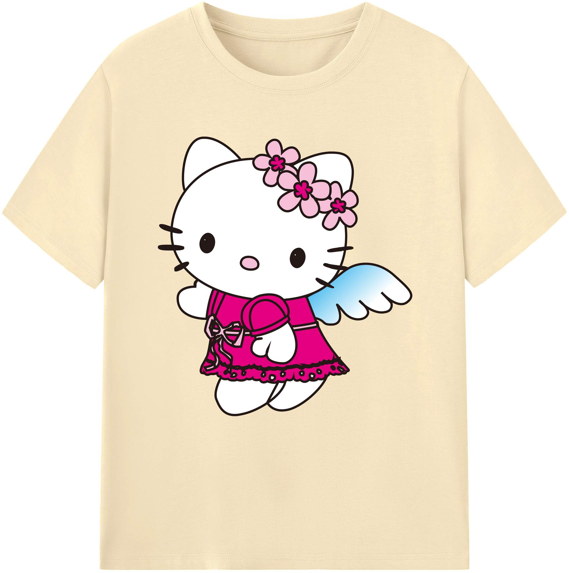 （画像用） Hello Kitty ハローキティ 綿100％半袖Tシャツ（フロントプリント）