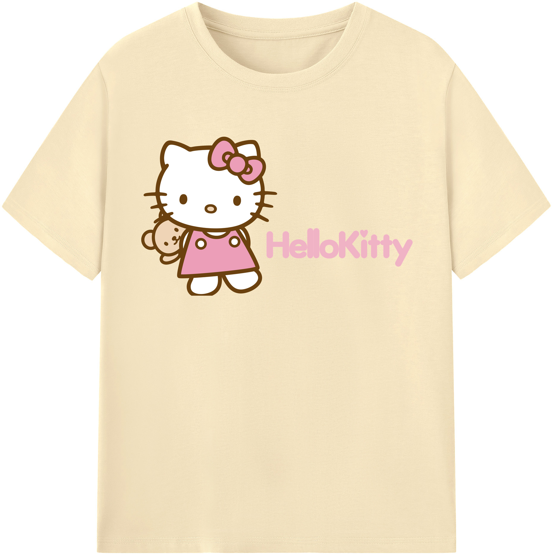 （画像用） Hello Kitty ハローキティ 綿100％半袖Tシャツ（フロントプリント）